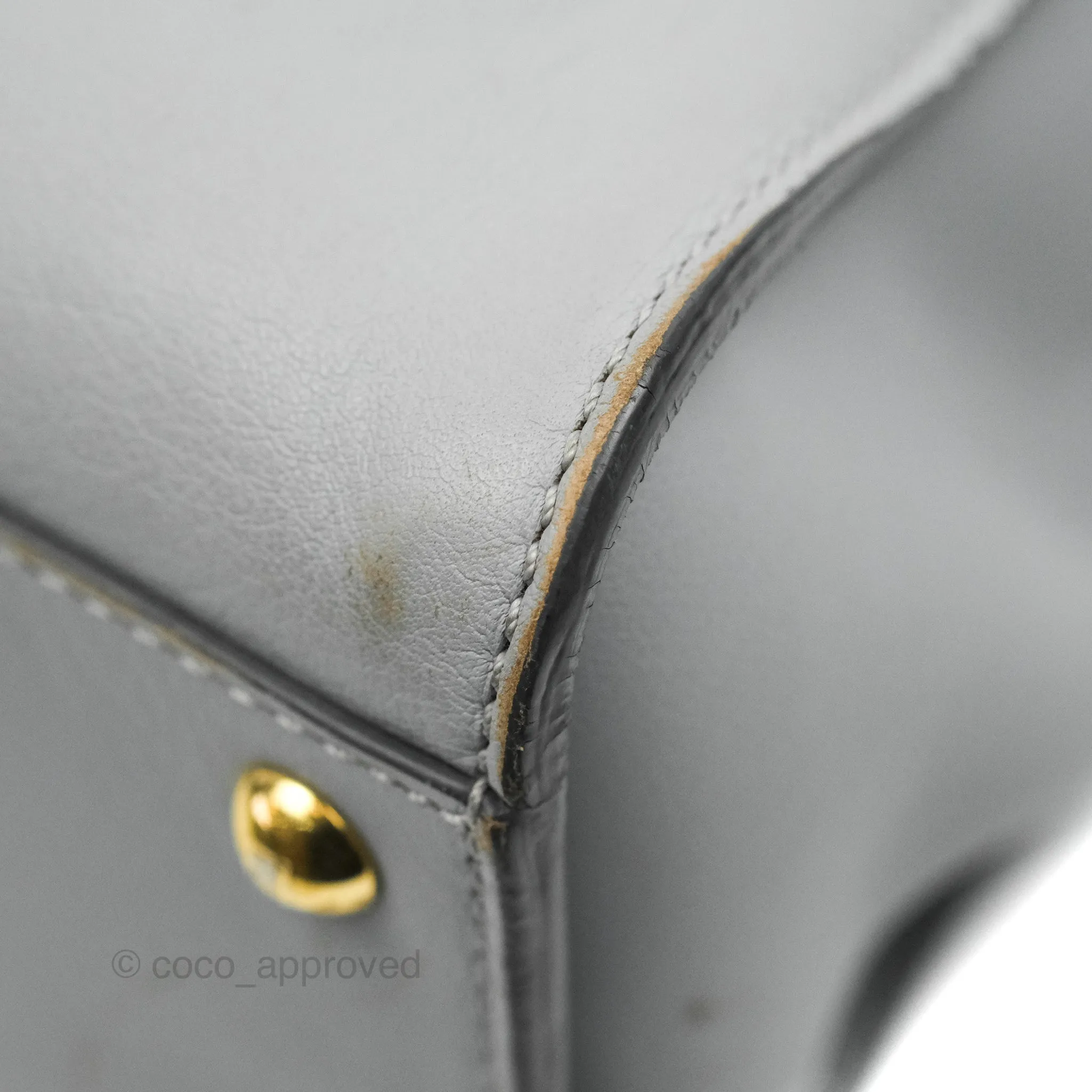 Fendi Peekaboo Medium Light Grey Blue Gold Hardware