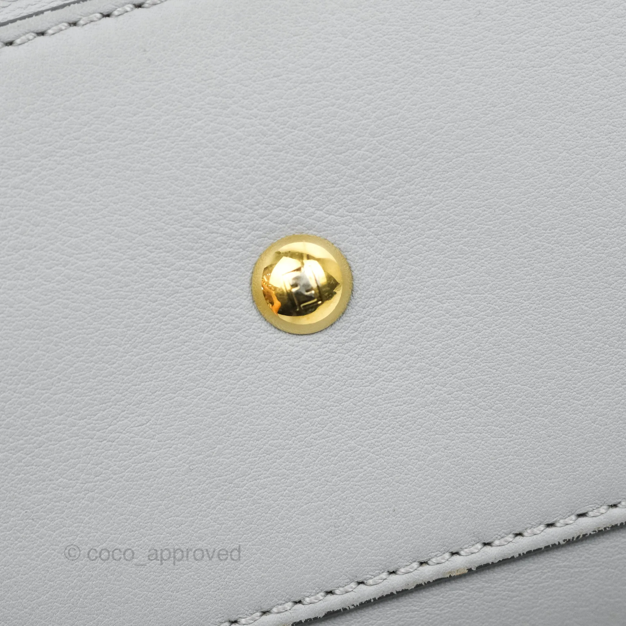 Fendi Peekaboo Medium Light Grey Blue Gold Hardware