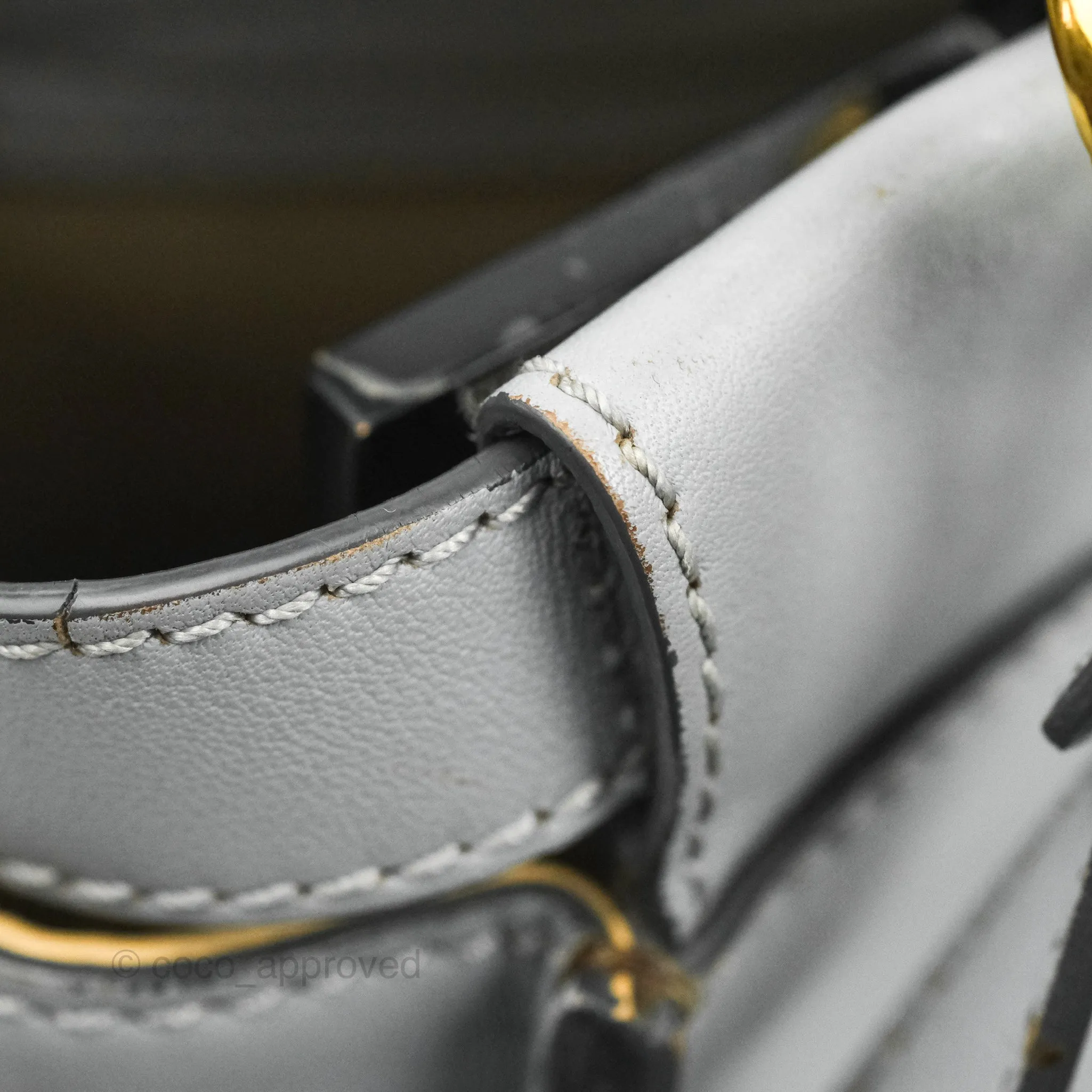 Fendi Peekaboo Medium Light Grey Blue Gold Hardware