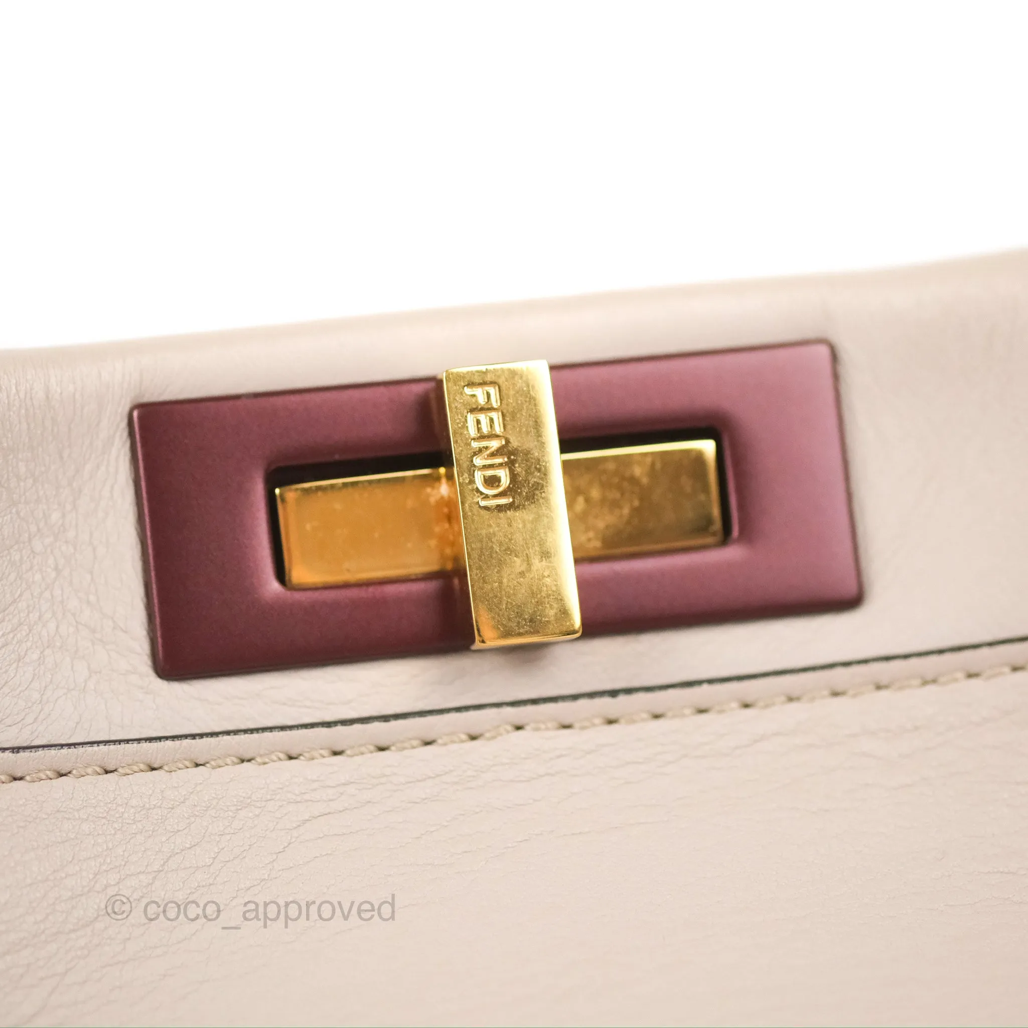 Fendi Peekaboo Medium Light Taupe Gold Hardware