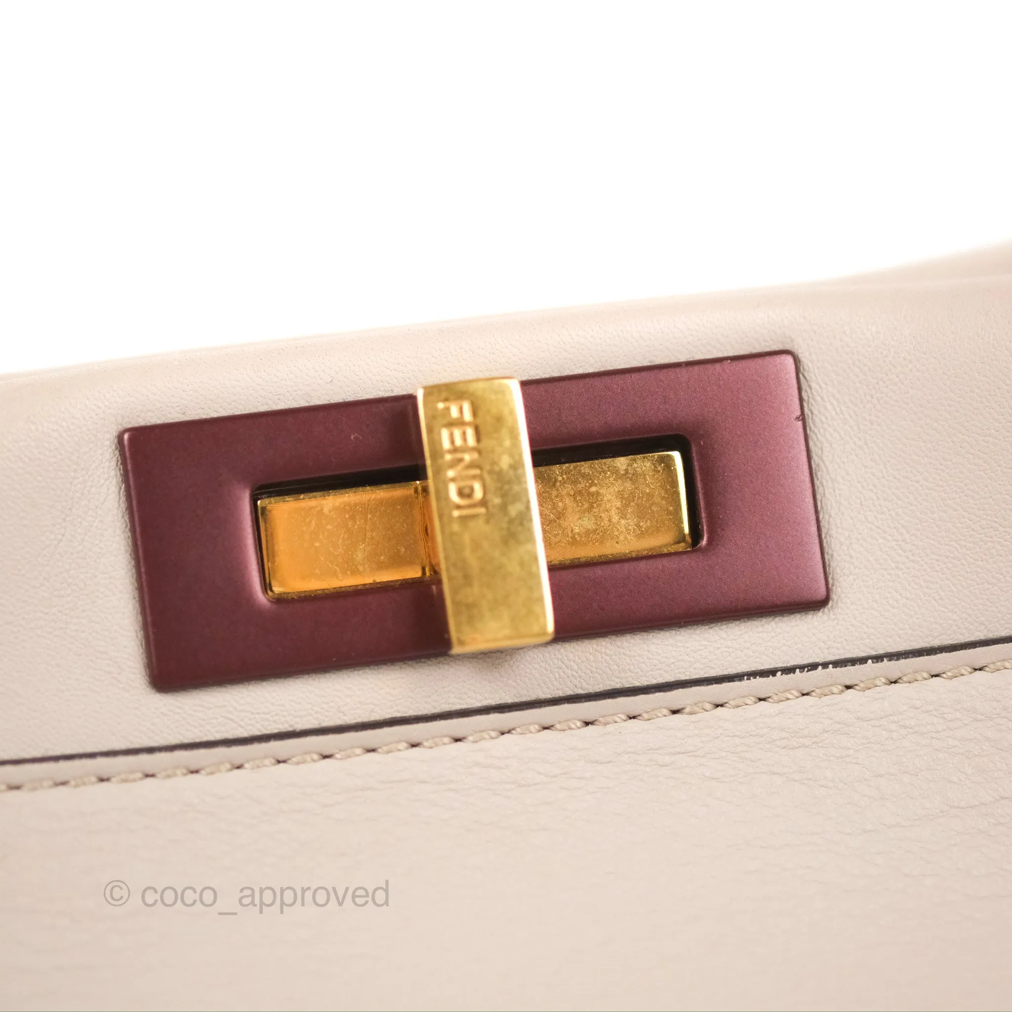 Fendi Peekaboo Medium Light Taupe Gold Hardware