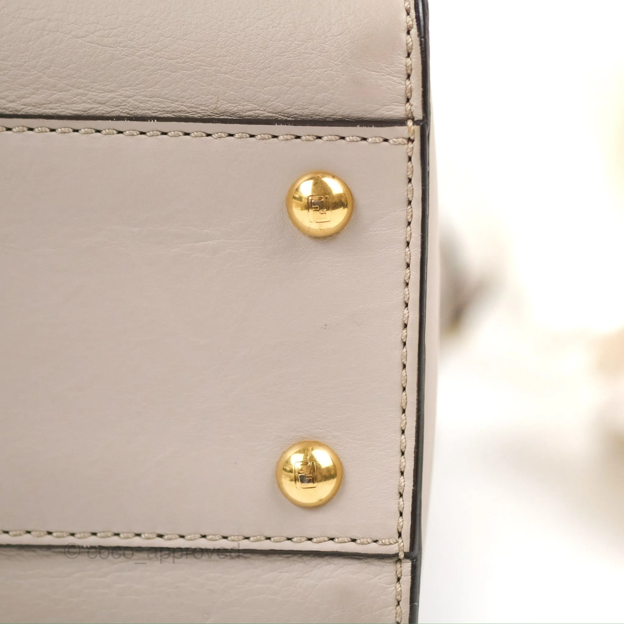 Fendi Peekaboo Medium Light Taupe Gold Hardware