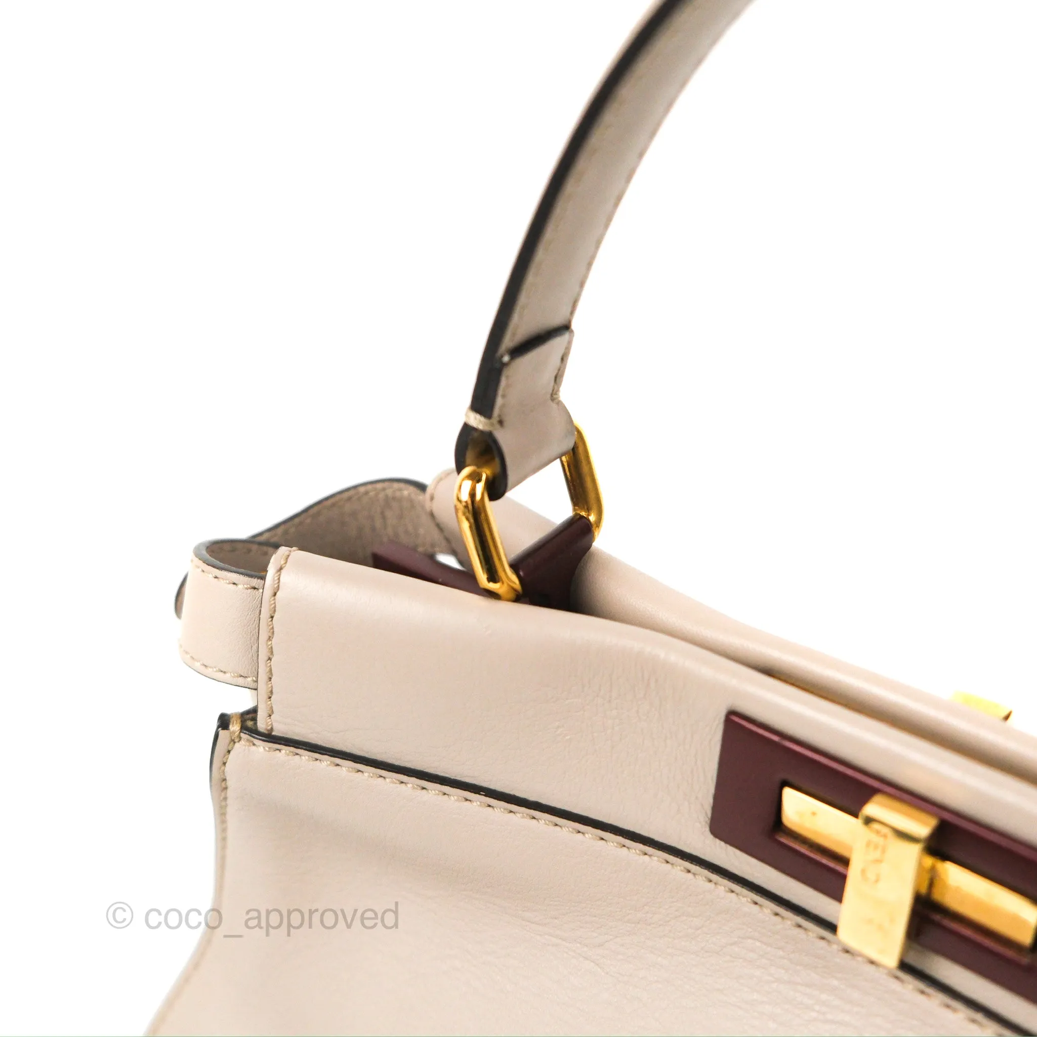 Fendi Peekaboo Medium Light Taupe Gold Hardware