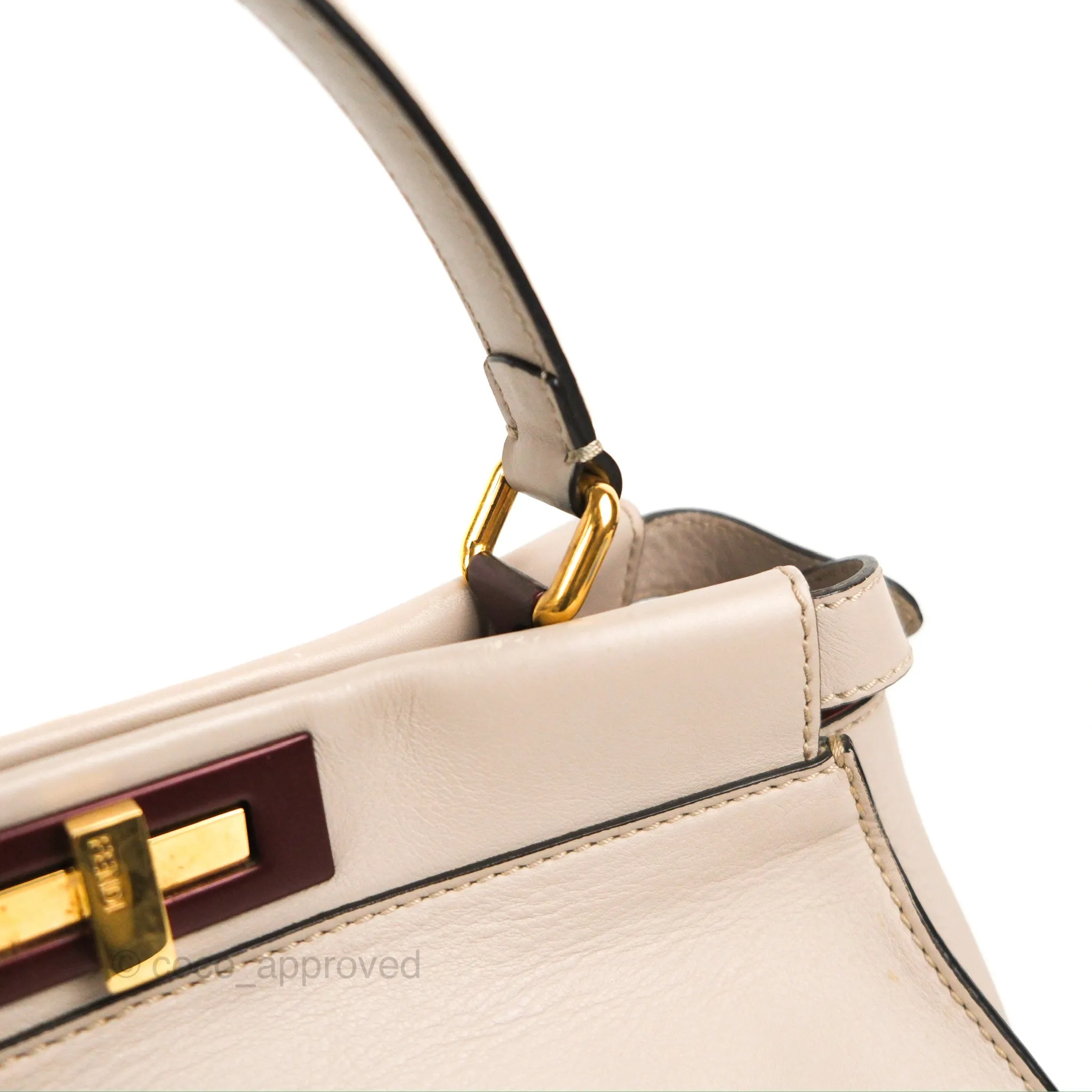 Fendi Peekaboo Medium Light Taupe Gold Hardware