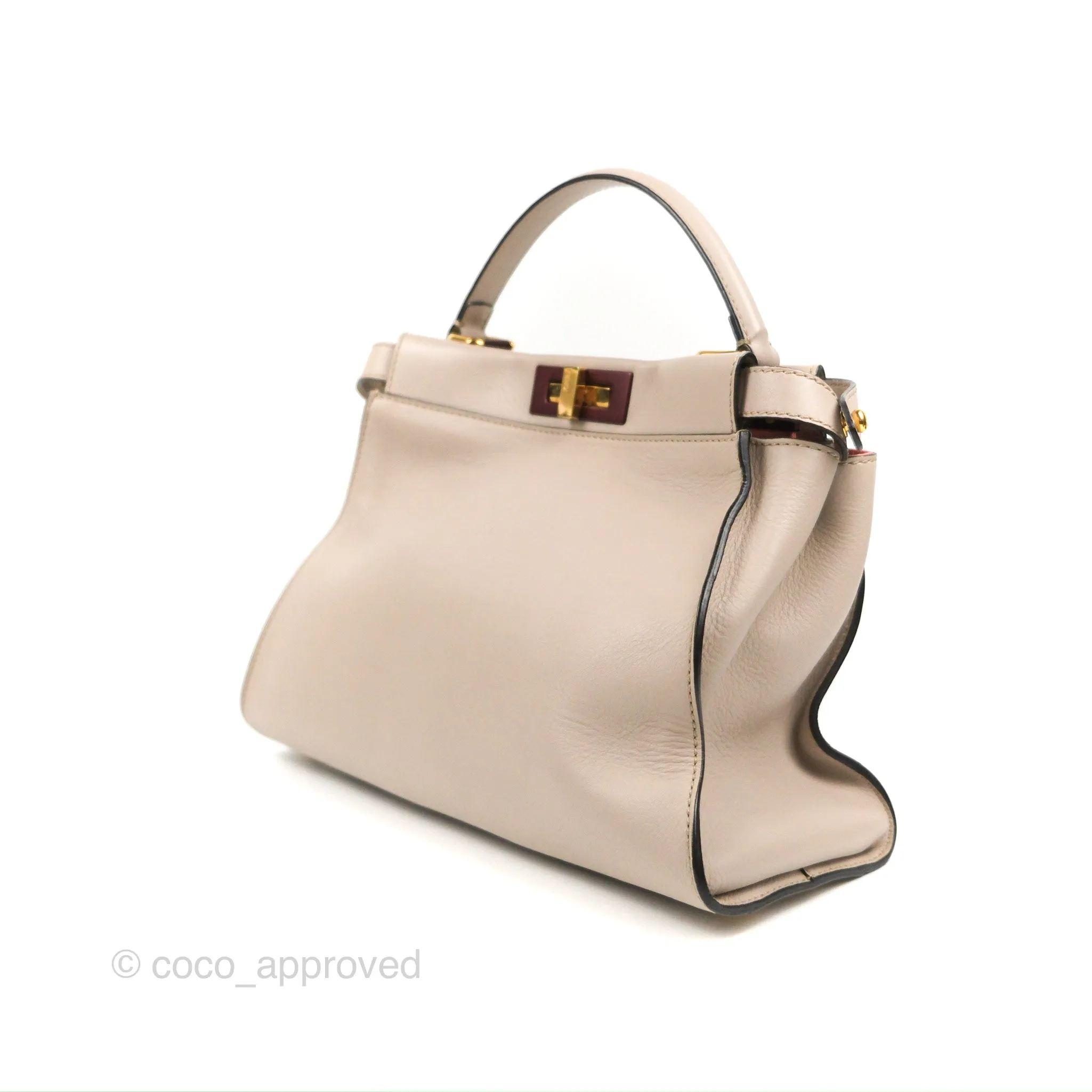 Fendi Peekaboo Medium Light Taupe Gold Hardware