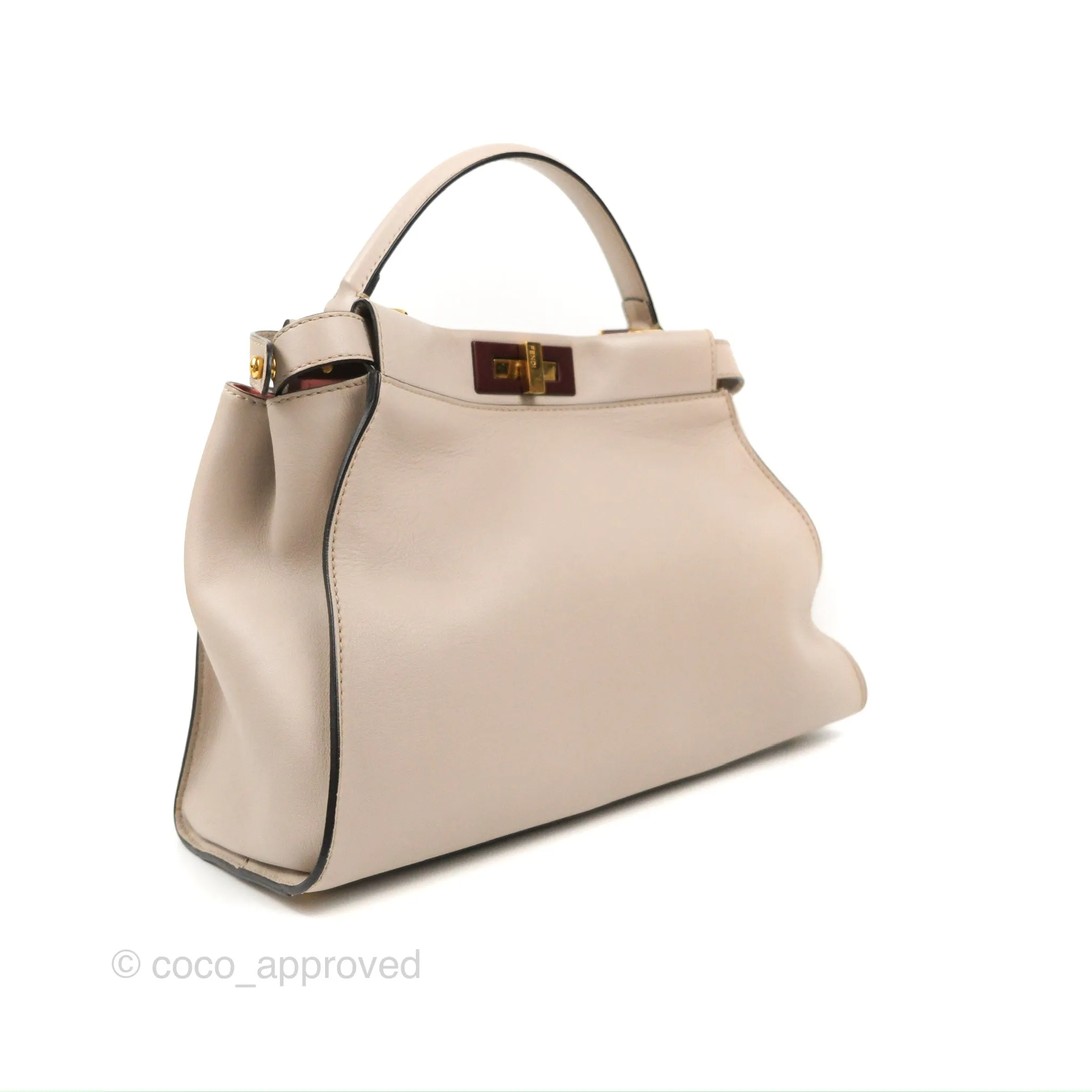 Fendi Peekaboo Medium Light Taupe Gold Hardware