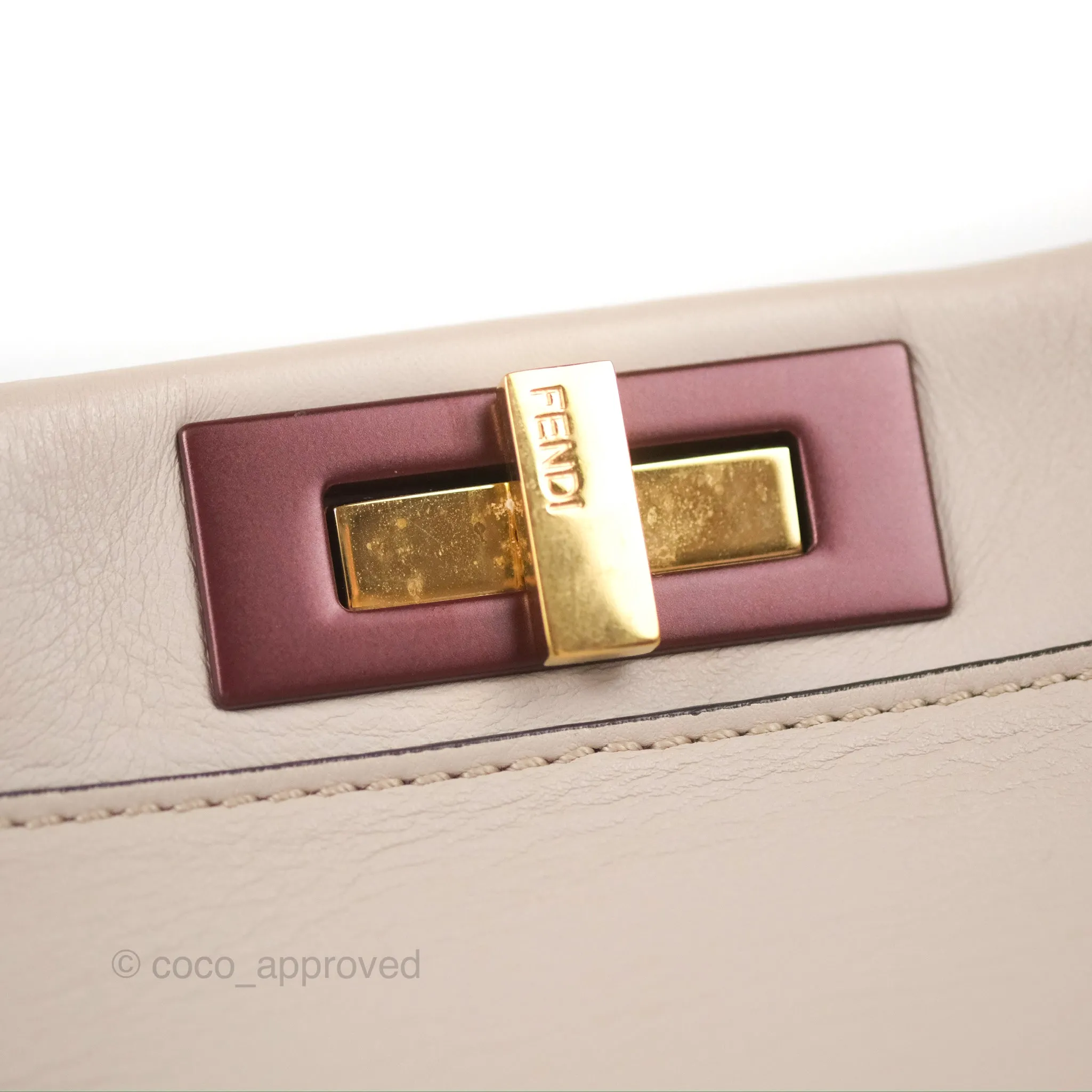 Fendi Peekaboo Medium Light Taupe Gold Hardware