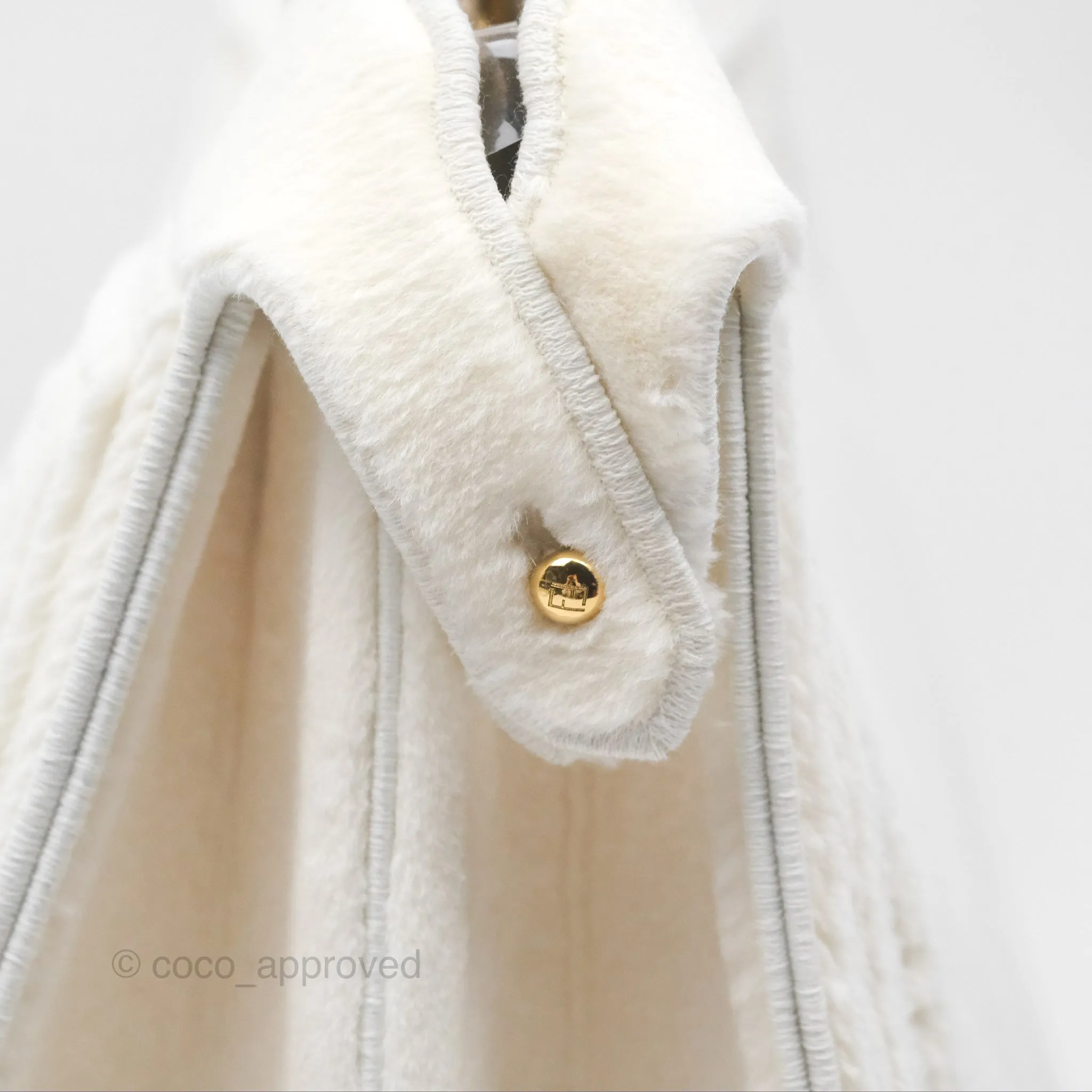 Fendi Peekaboo Medium Mink Fur White Gold Hardware