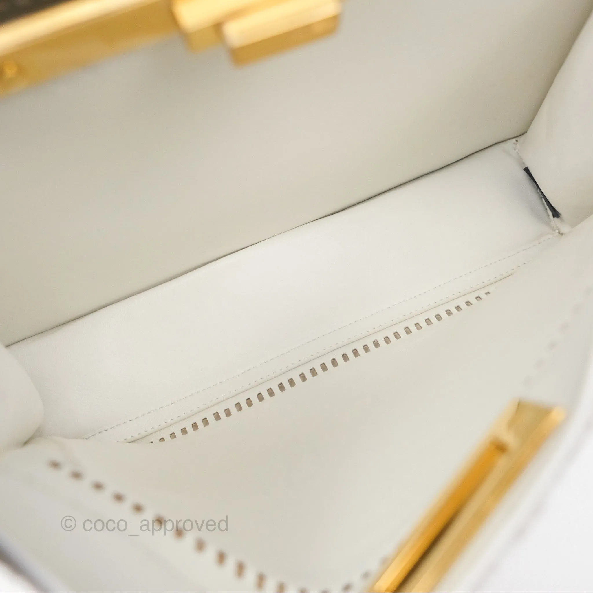 Fendi Peekaboo Medium Mink Fur White Gold Hardware