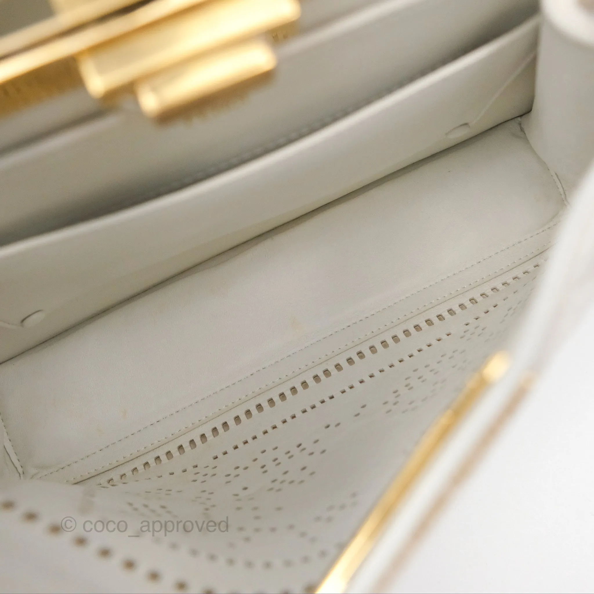 Fendi Peekaboo Medium Mink Fur White Gold Hardware