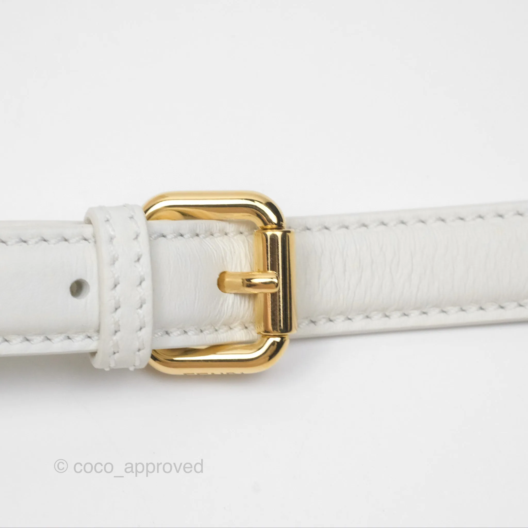 Fendi Peekaboo Medium Mink Fur White Gold Hardware