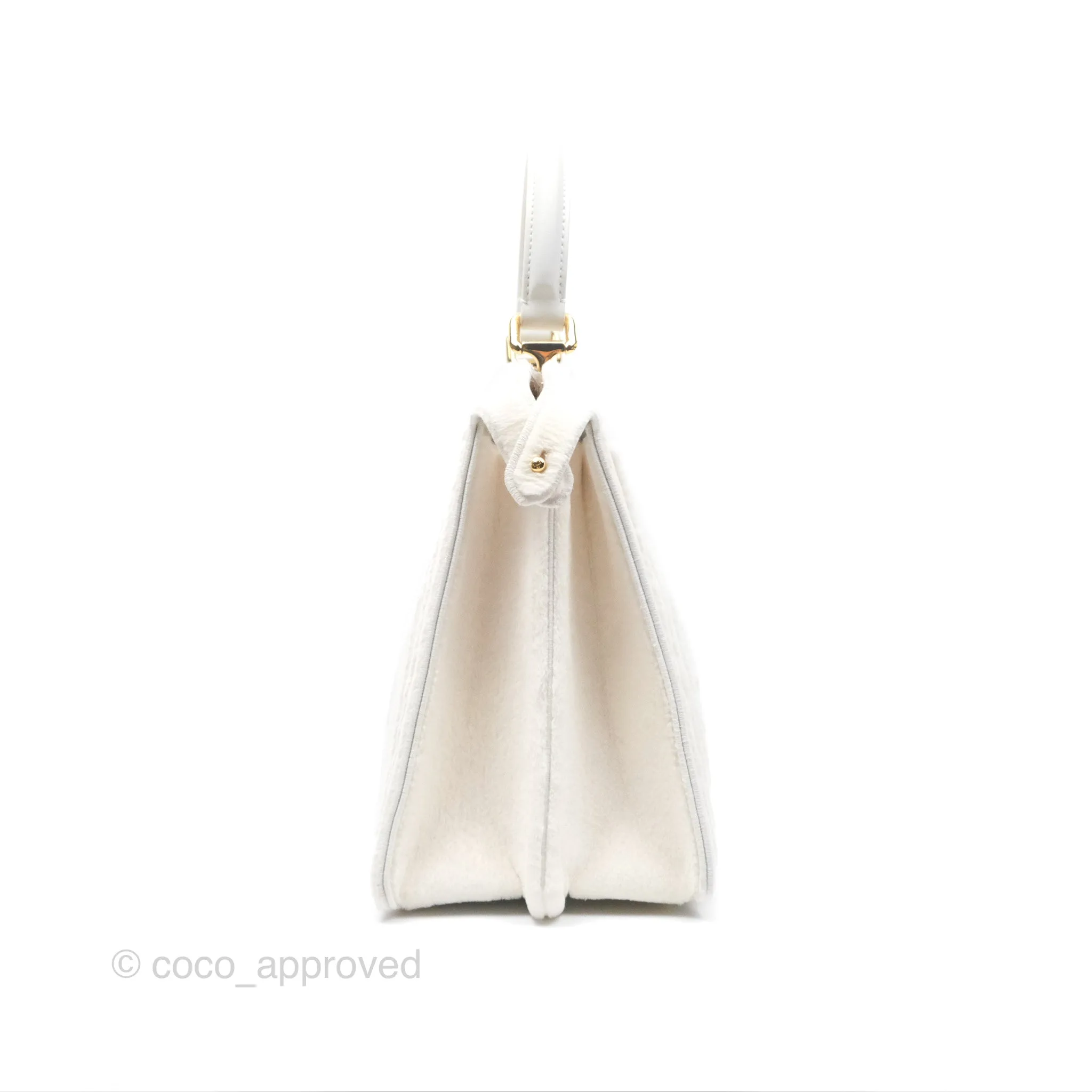 Fendi Peekaboo Medium Mink Fur White Gold Hardware