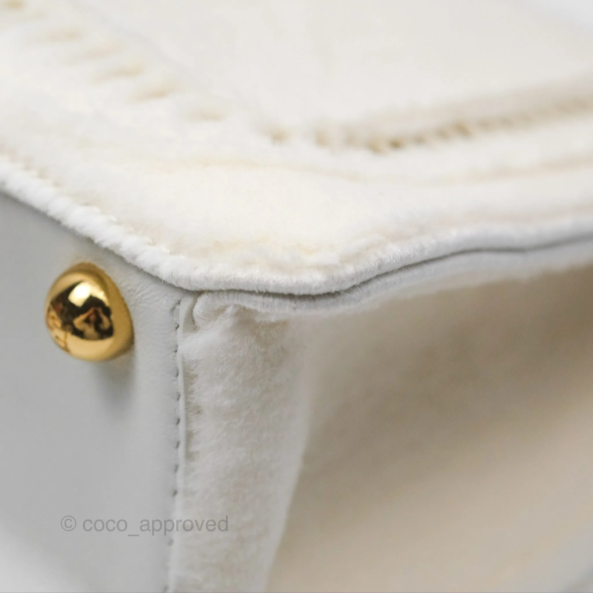 Fendi Peekaboo Medium Mink Fur White Gold Hardware