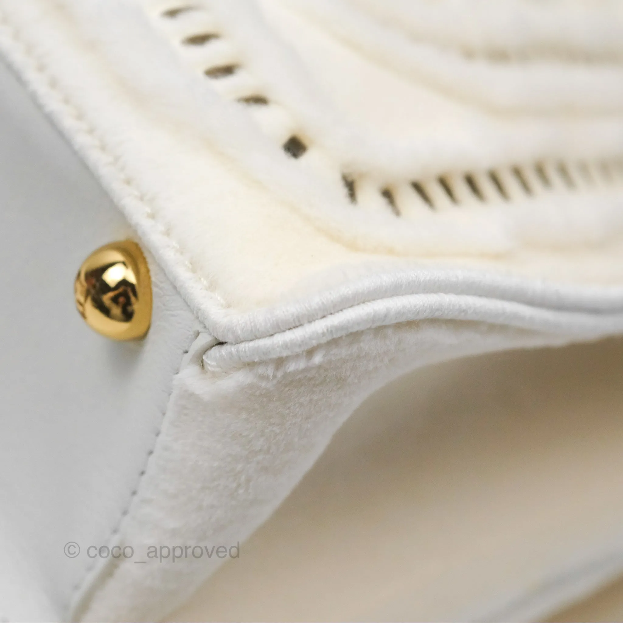 Fendi Peekaboo Medium Mink Fur White Gold Hardware