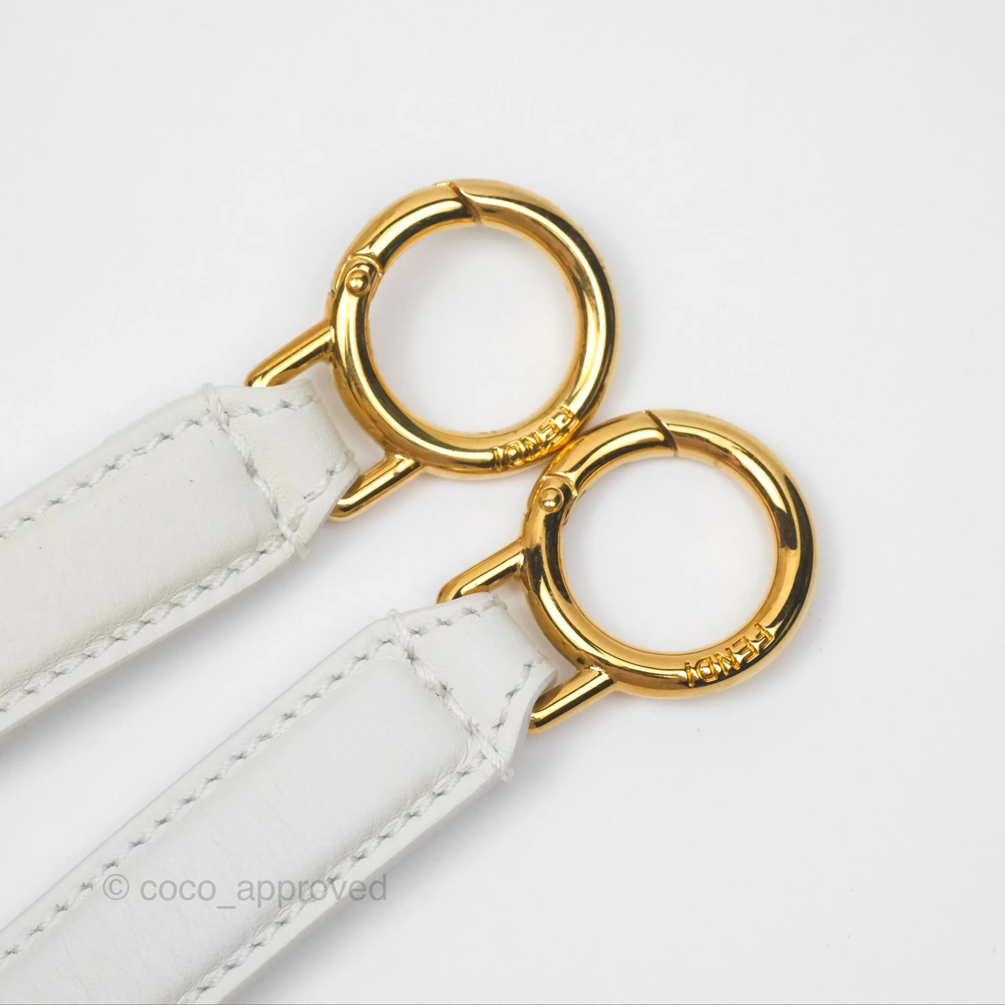 Fendi Peekaboo Medium Mink Fur White Gold Hardware