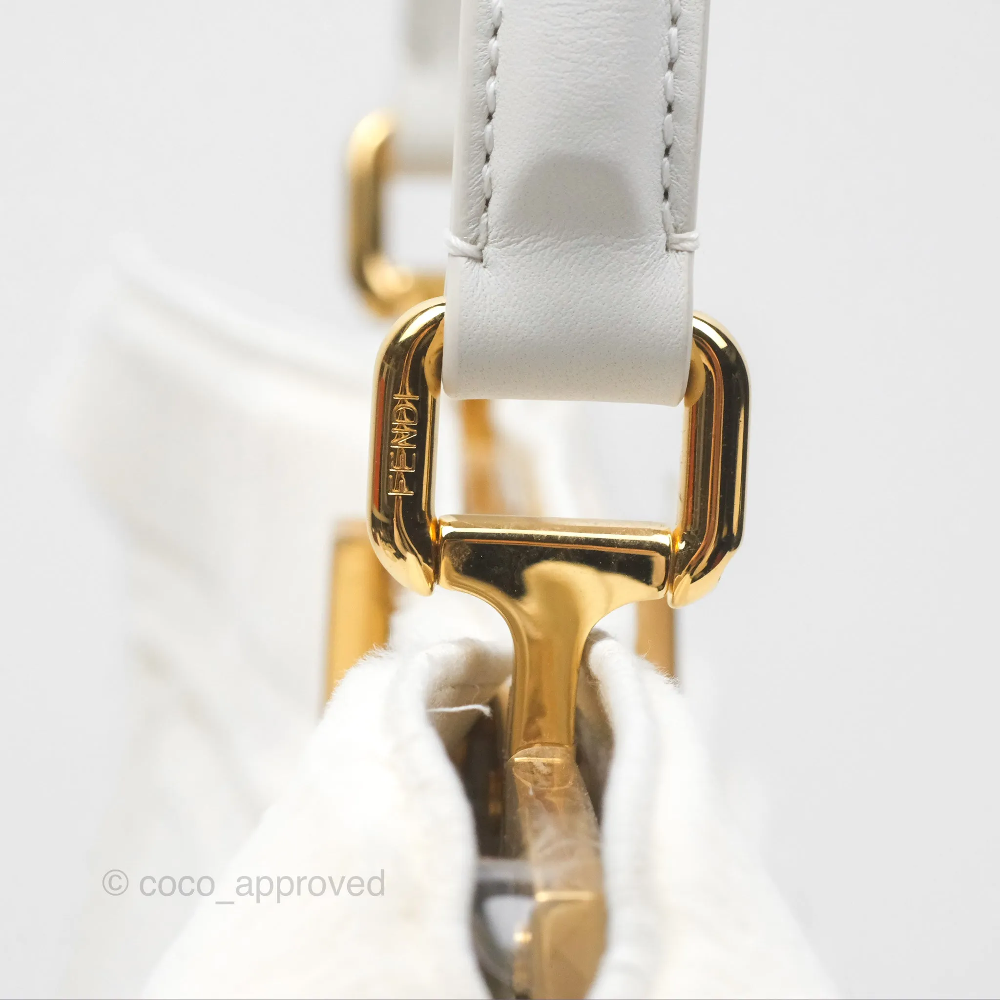 Fendi Peekaboo Medium Mink Fur White Gold Hardware