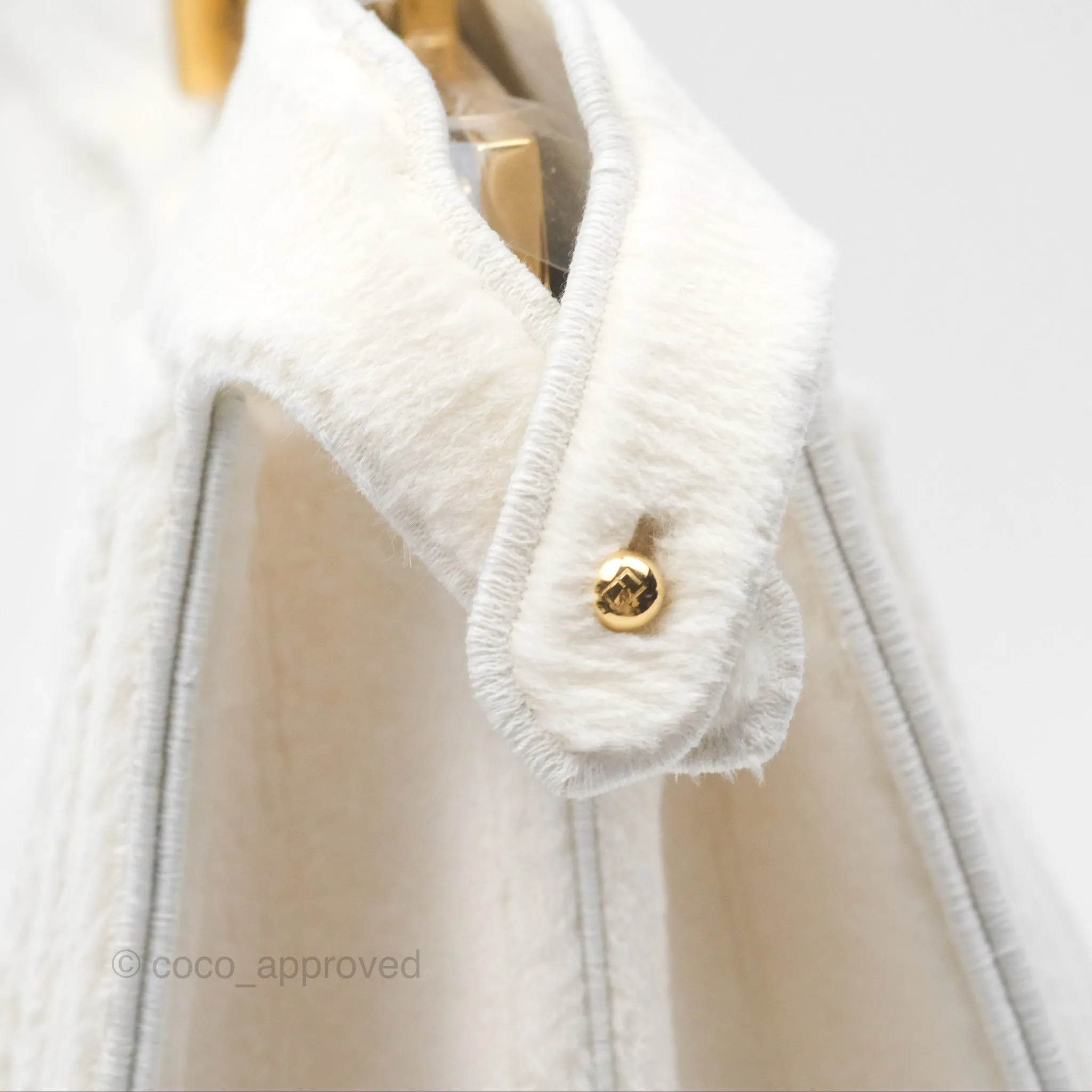 Fendi Peekaboo Medium Mink Fur White Gold Hardware