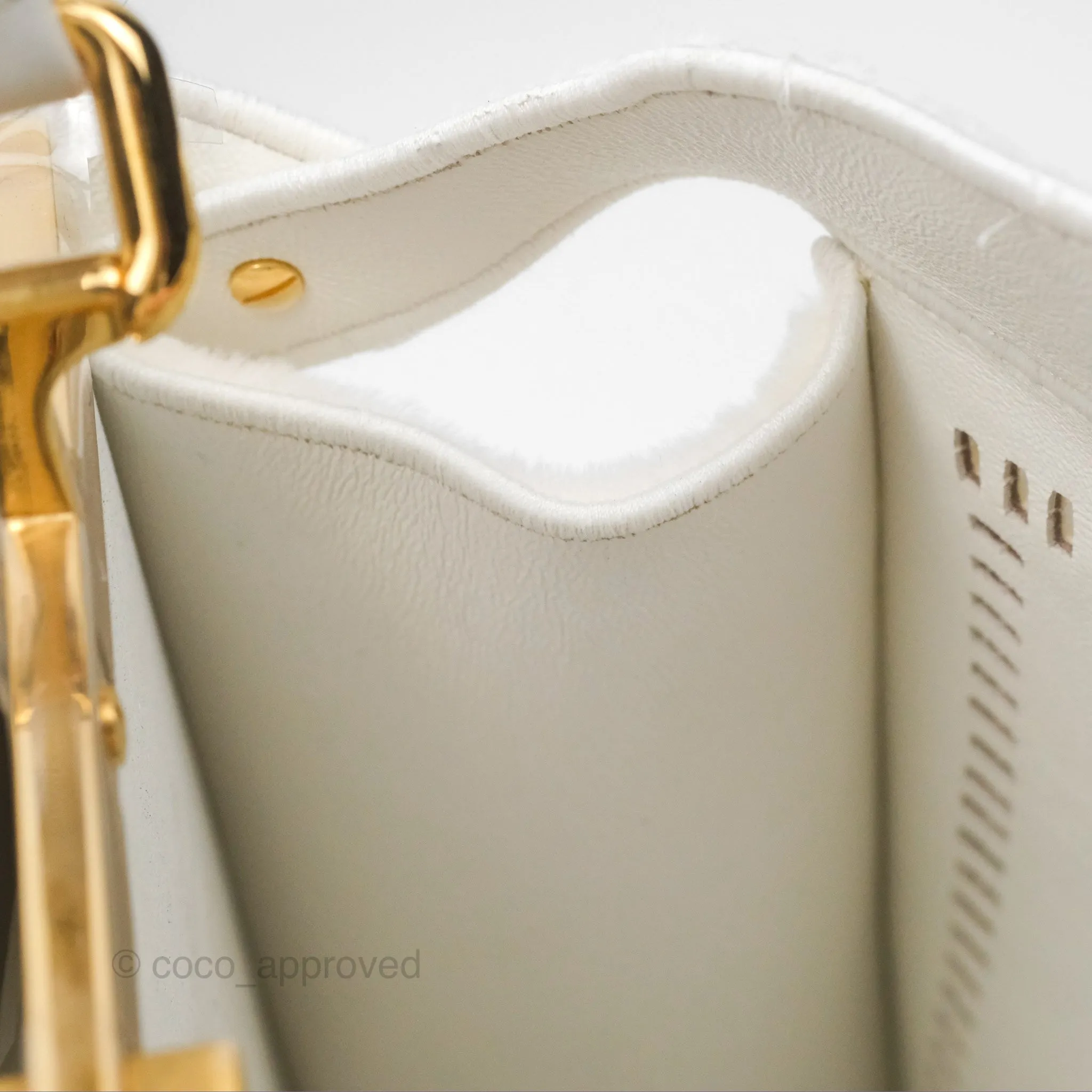 Fendi Peekaboo Medium Mink Fur White Gold Hardware