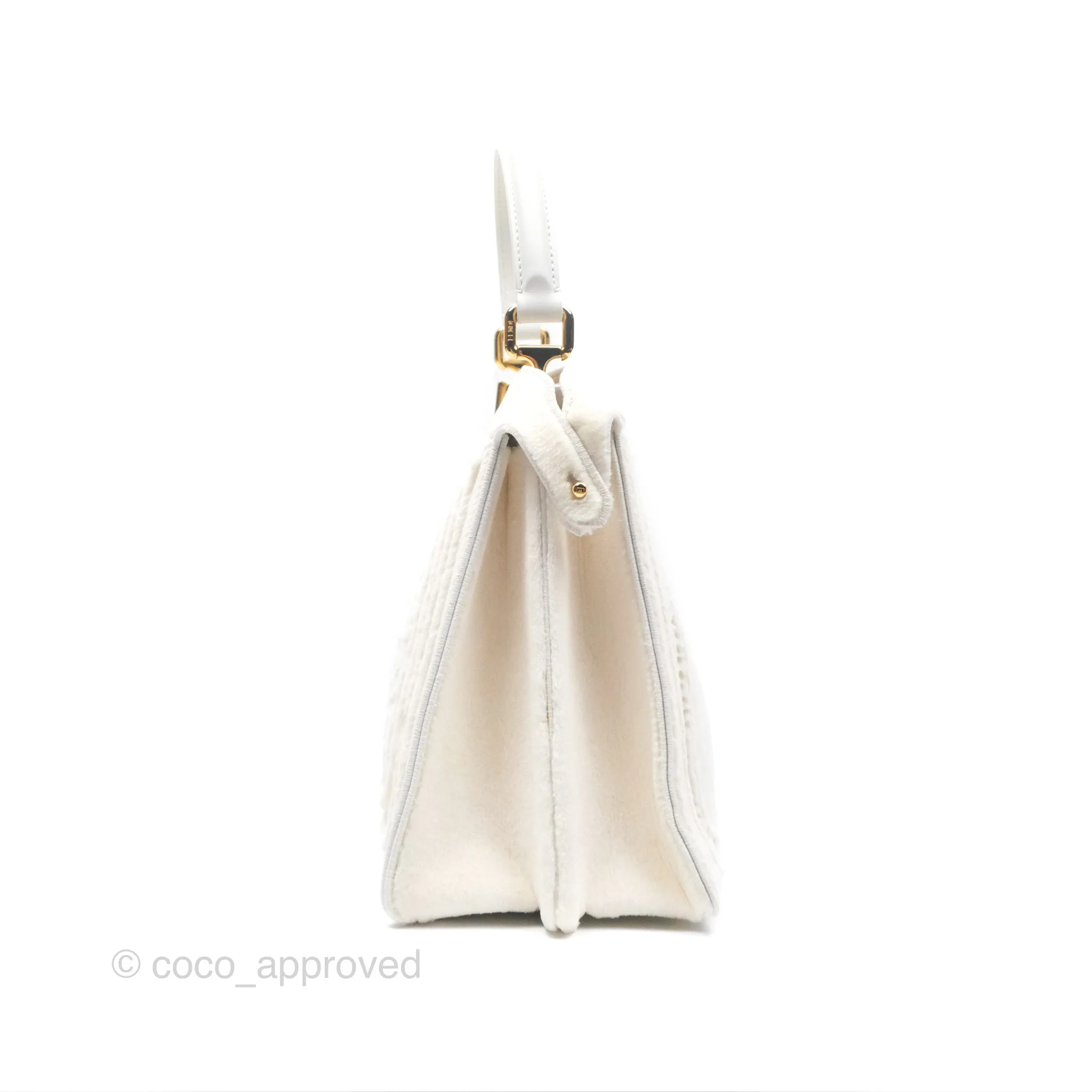 Fendi Peekaboo Medium Mink Fur White Gold Hardware