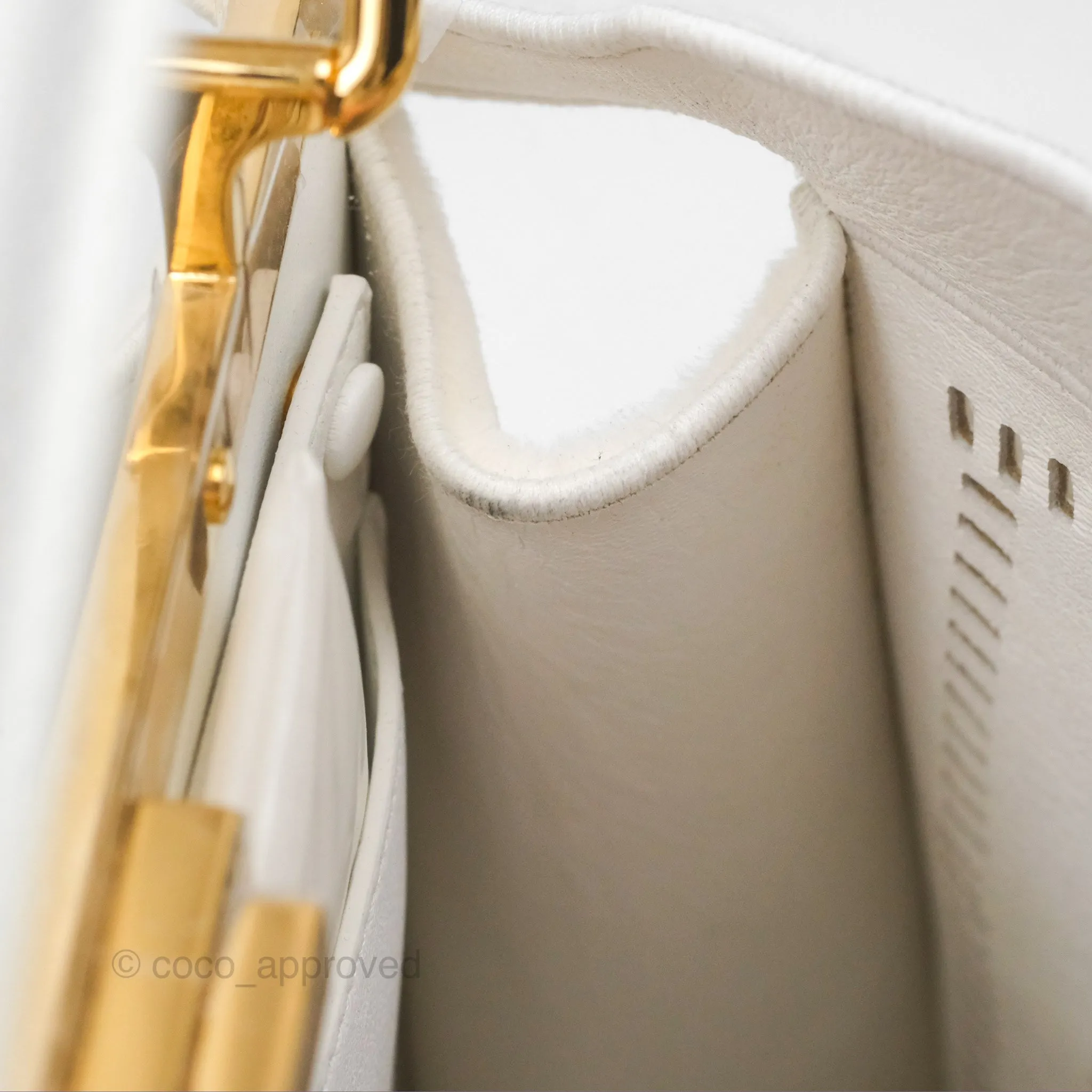 Fendi Peekaboo Medium Mink Fur White Gold Hardware