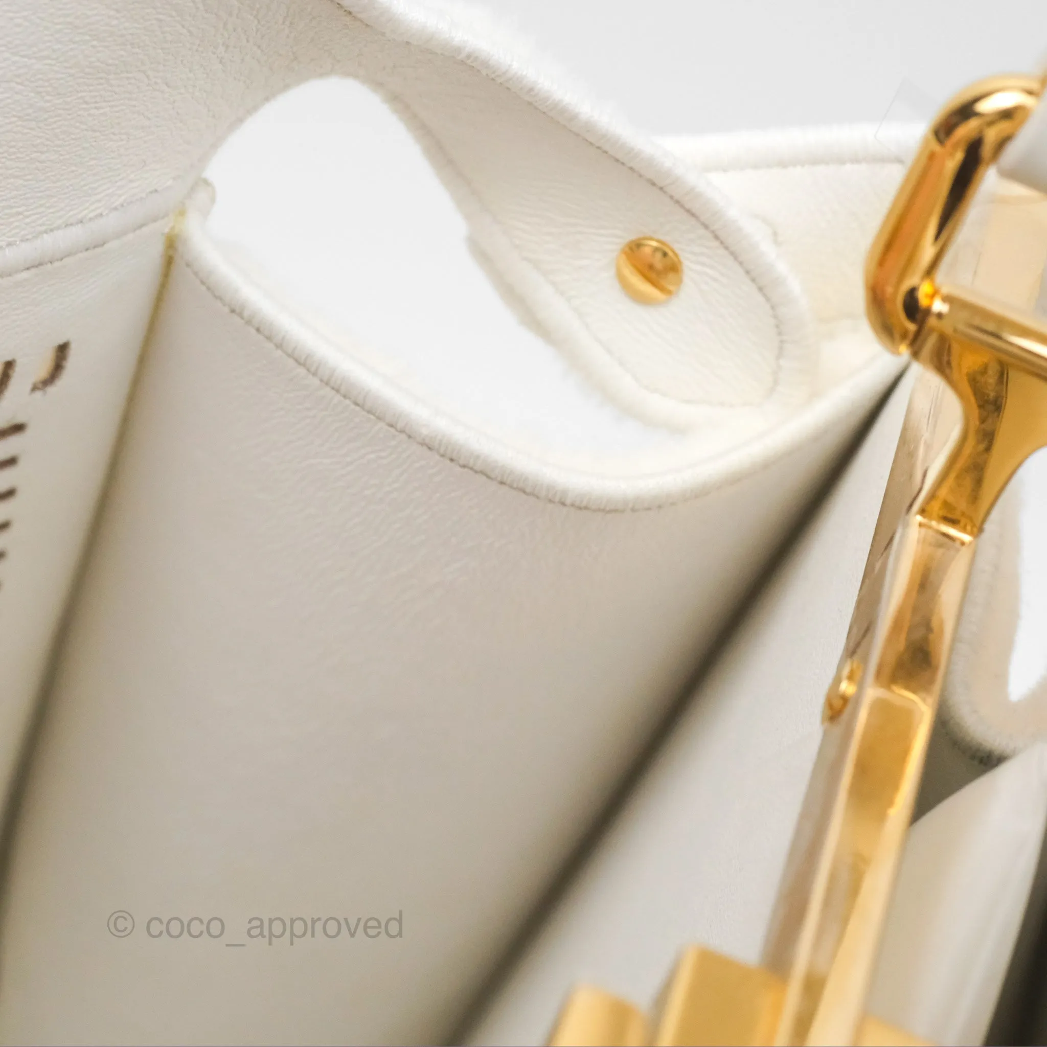 Fendi Peekaboo Medium Mink Fur White Gold Hardware