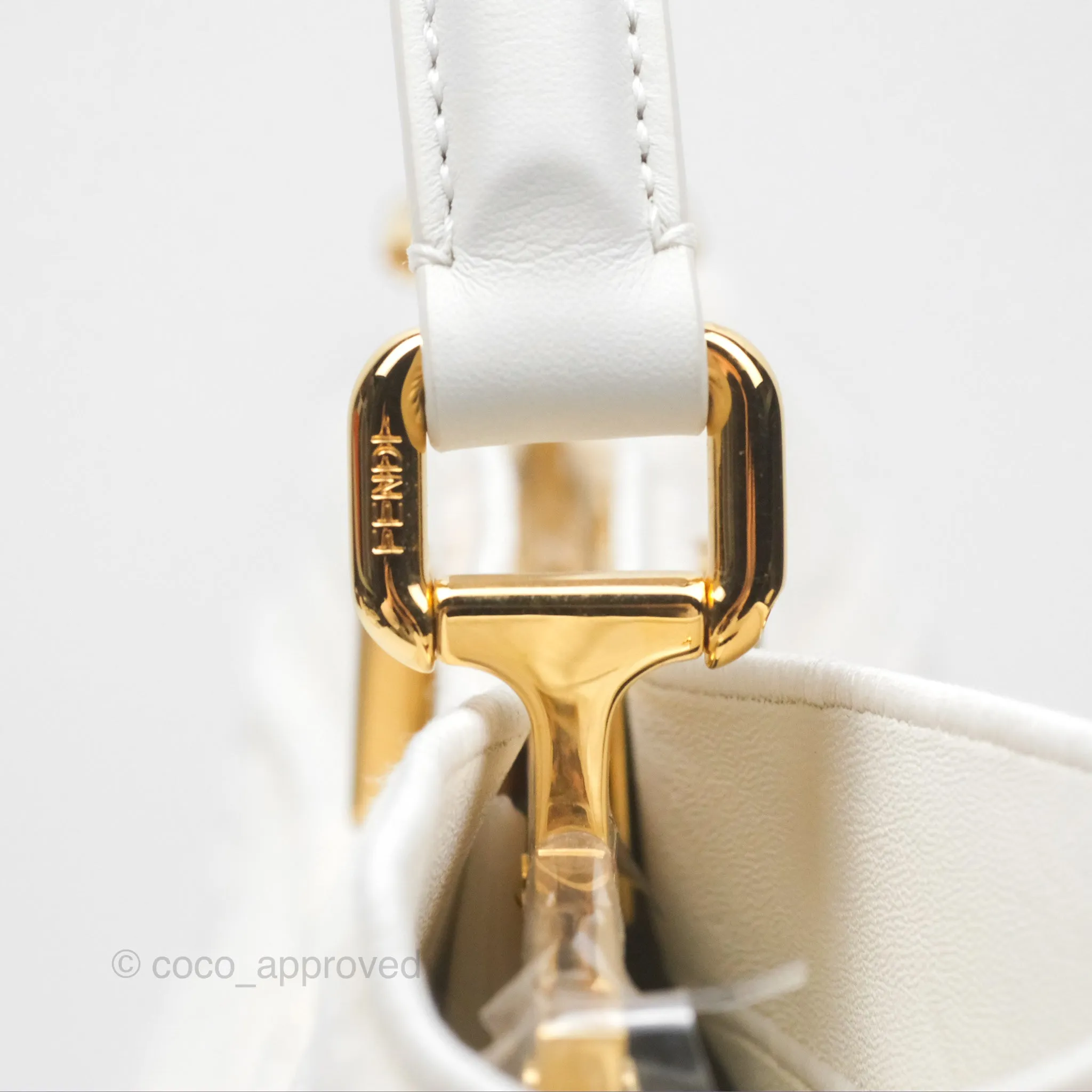Fendi Peekaboo Medium Mink Fur White Gold Hardware