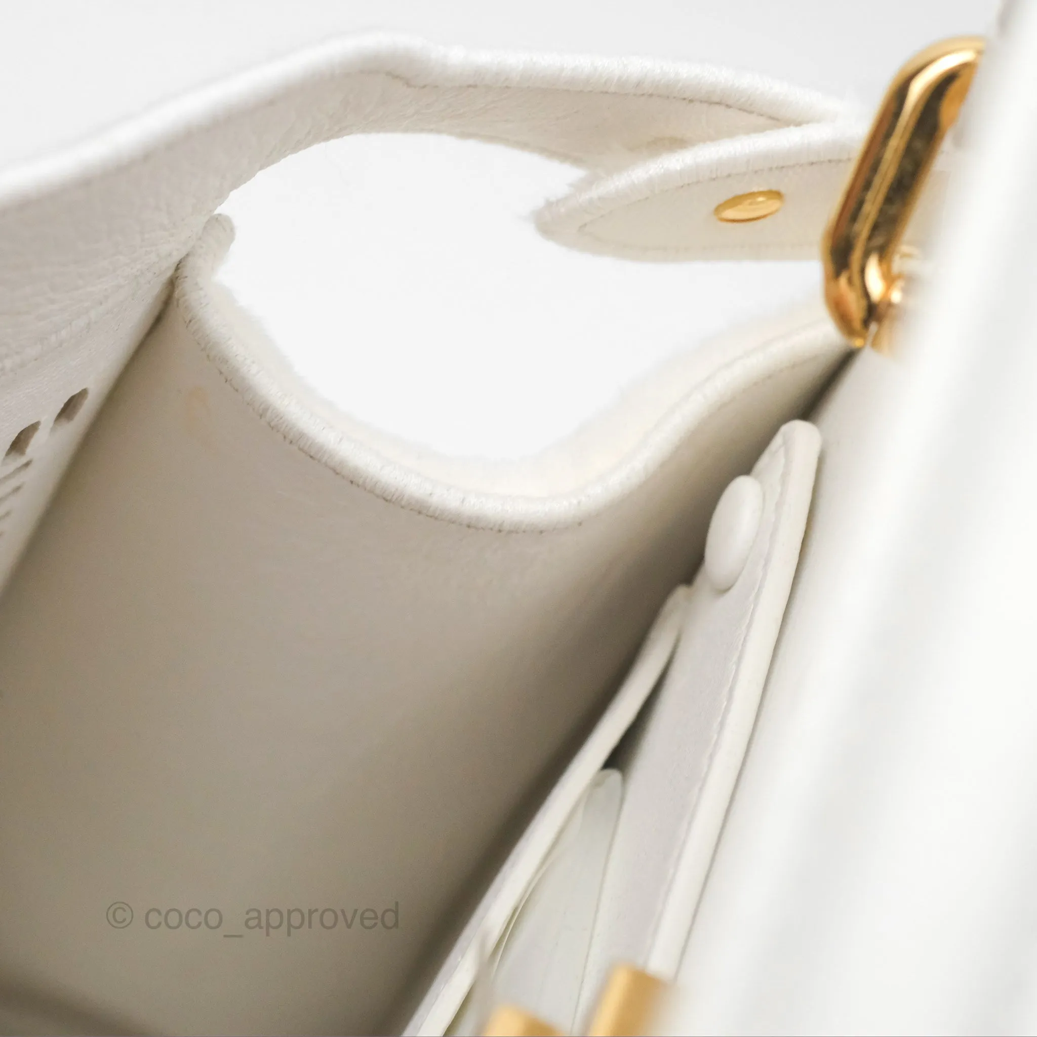 Fendi Peekaboo Medium Mink Fur White Gold Hardware