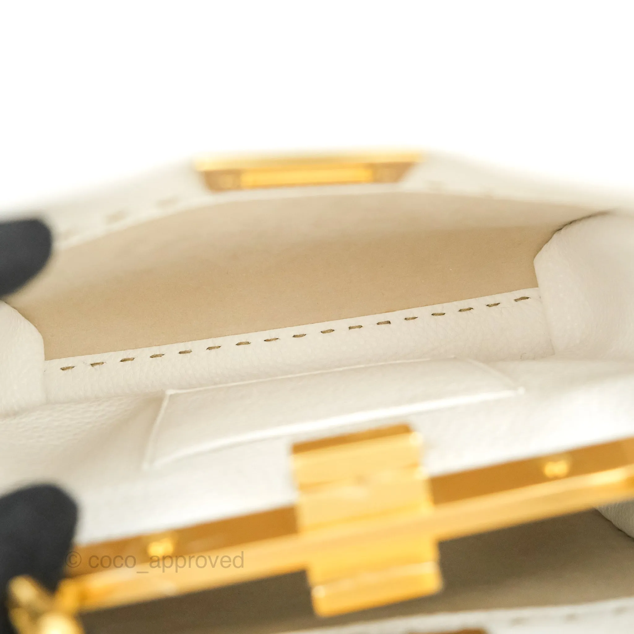 Fendi Peekaboo Mini White Grained Leather Gold Hardware