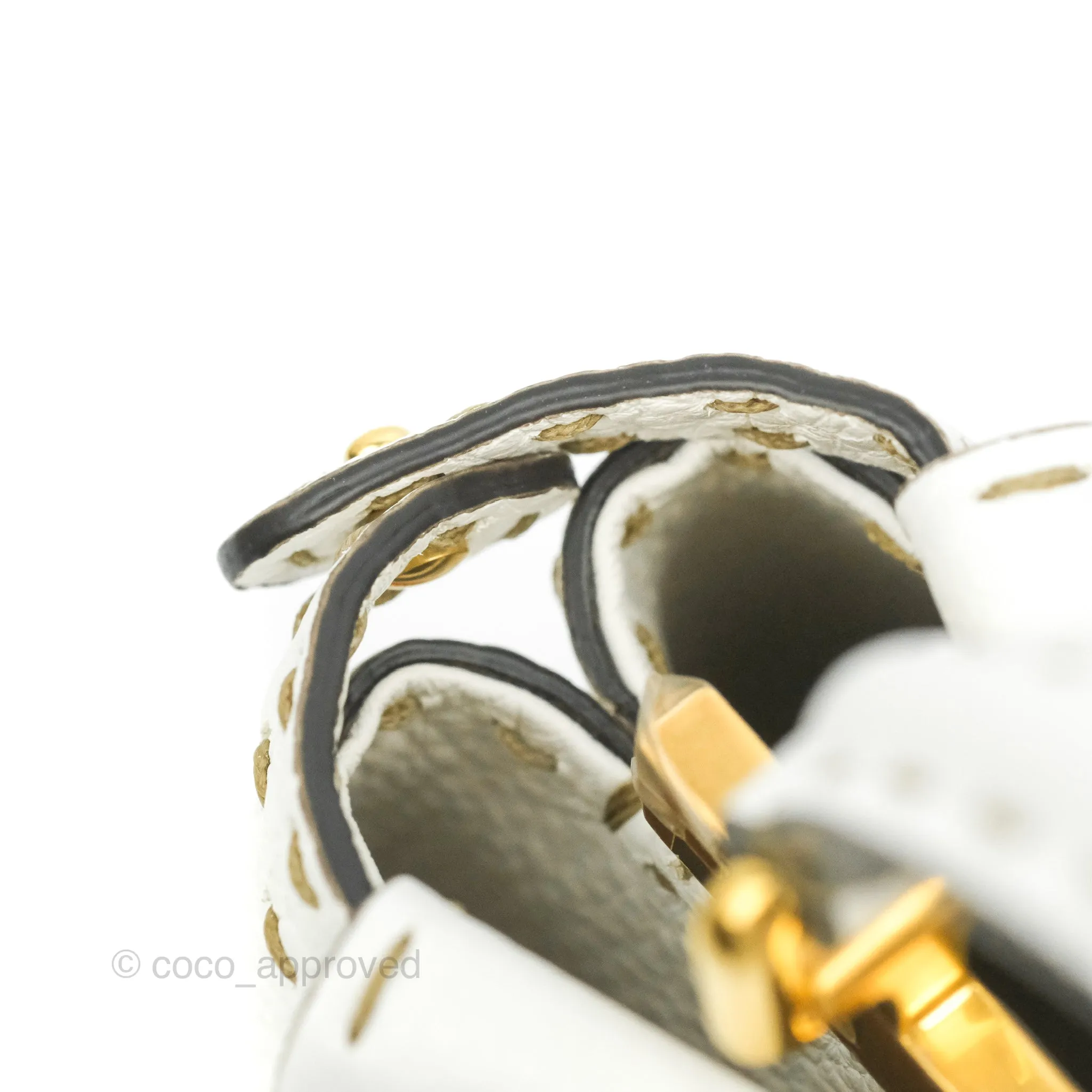 Fendi Peekaboo Mini White Grained Leather Gold Hardware