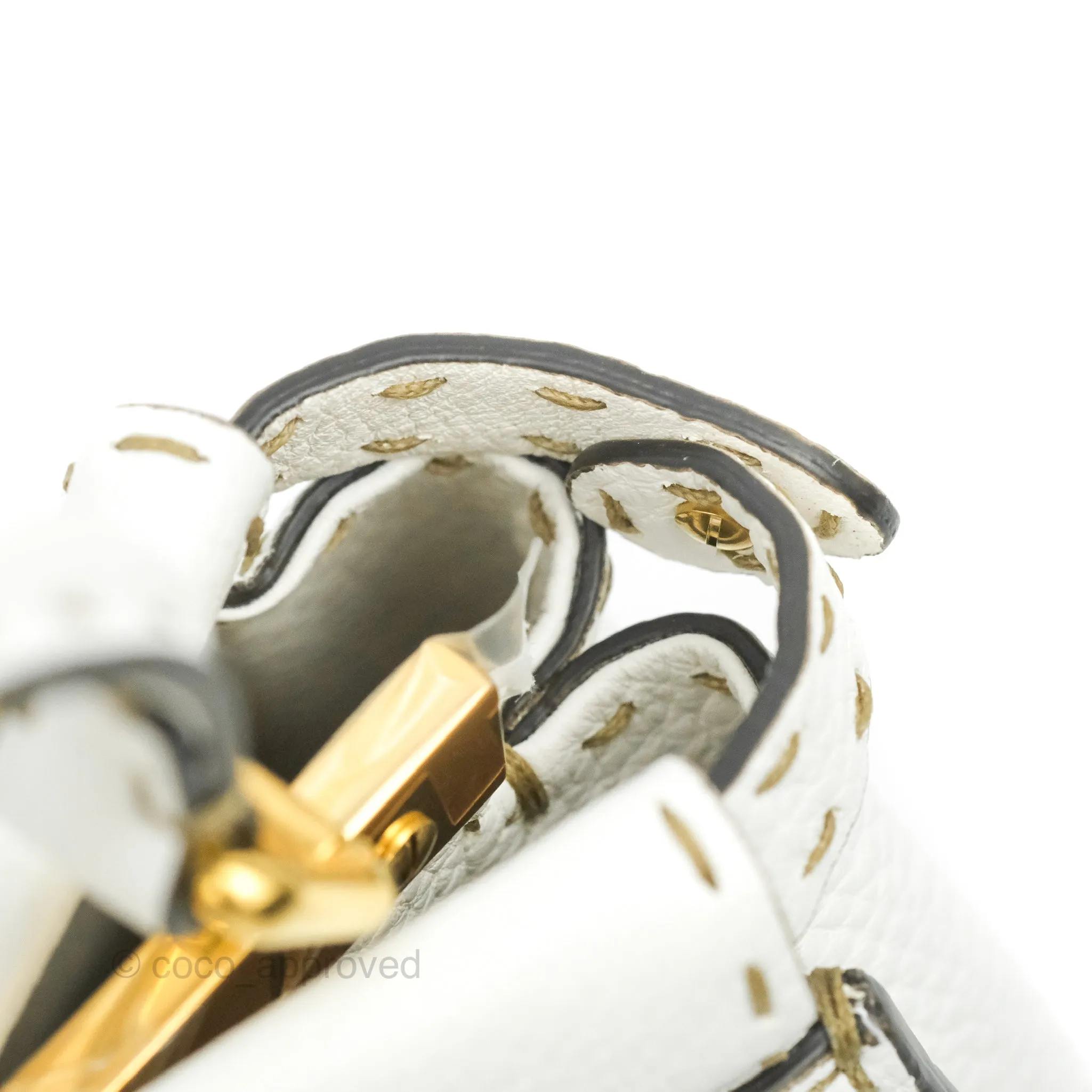 Fendi Peekaboo Mini White Grained Leather Gold Hardware