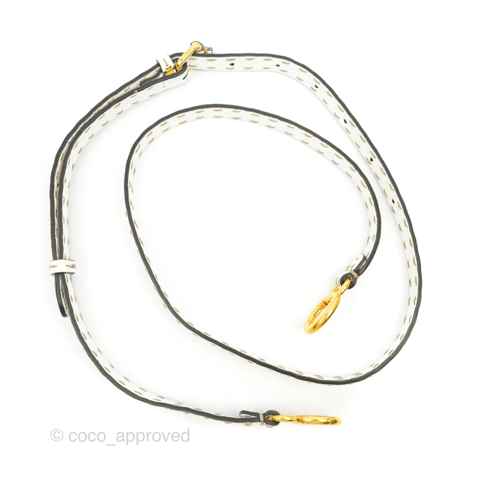 Fendi Peekaboo Mini White Grained Leather Gold Hardware