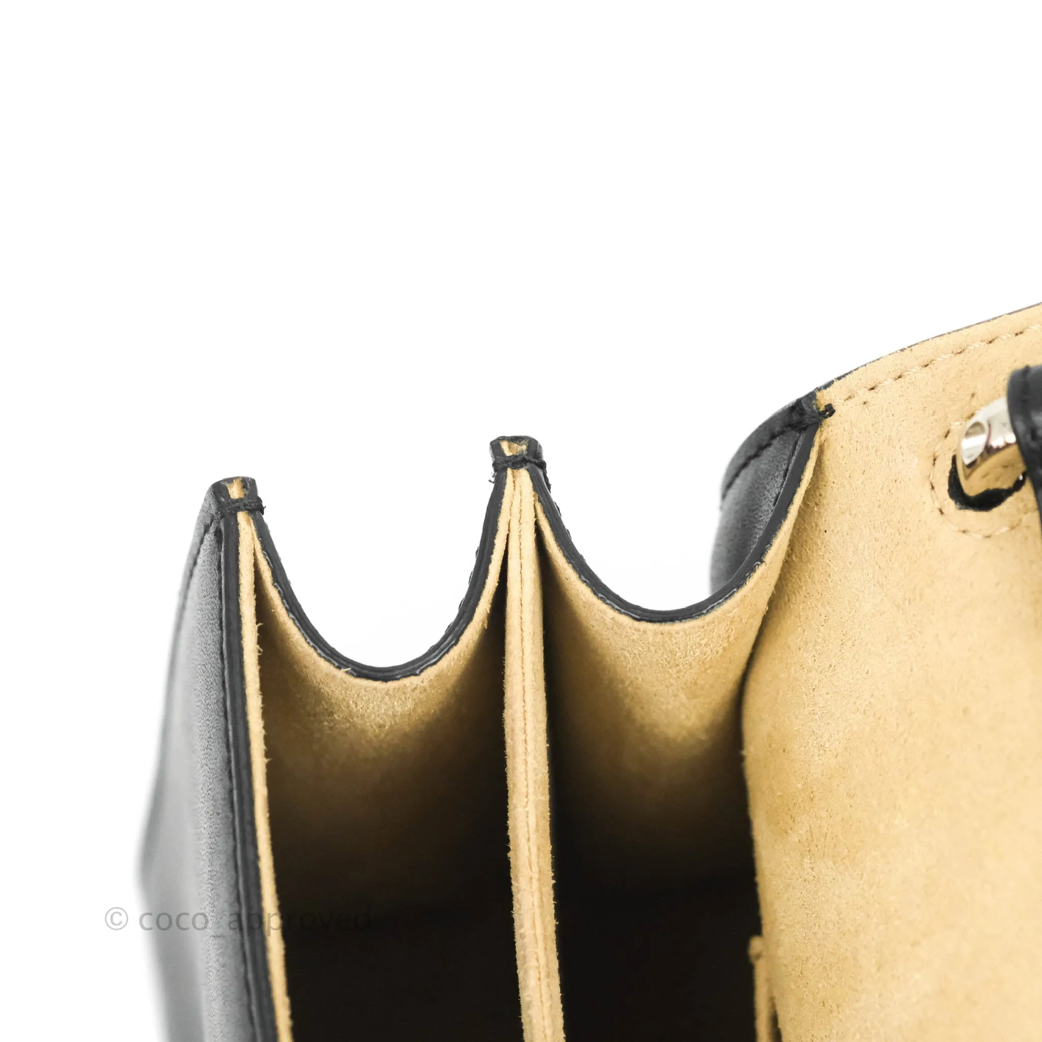 Fendi Scalloped Studded Pearl Small Kan I Shoulder Bag Black Calfskin
