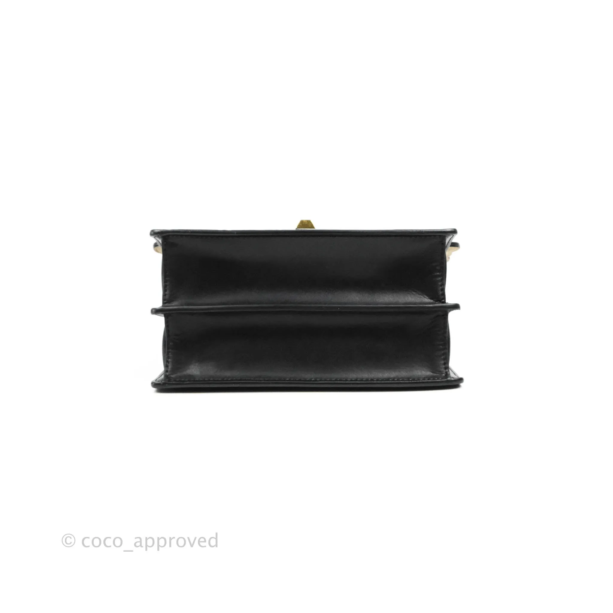 Fendi Scalloped Studded Pearl Small Kan I Shoulder Bag Black Calfskin