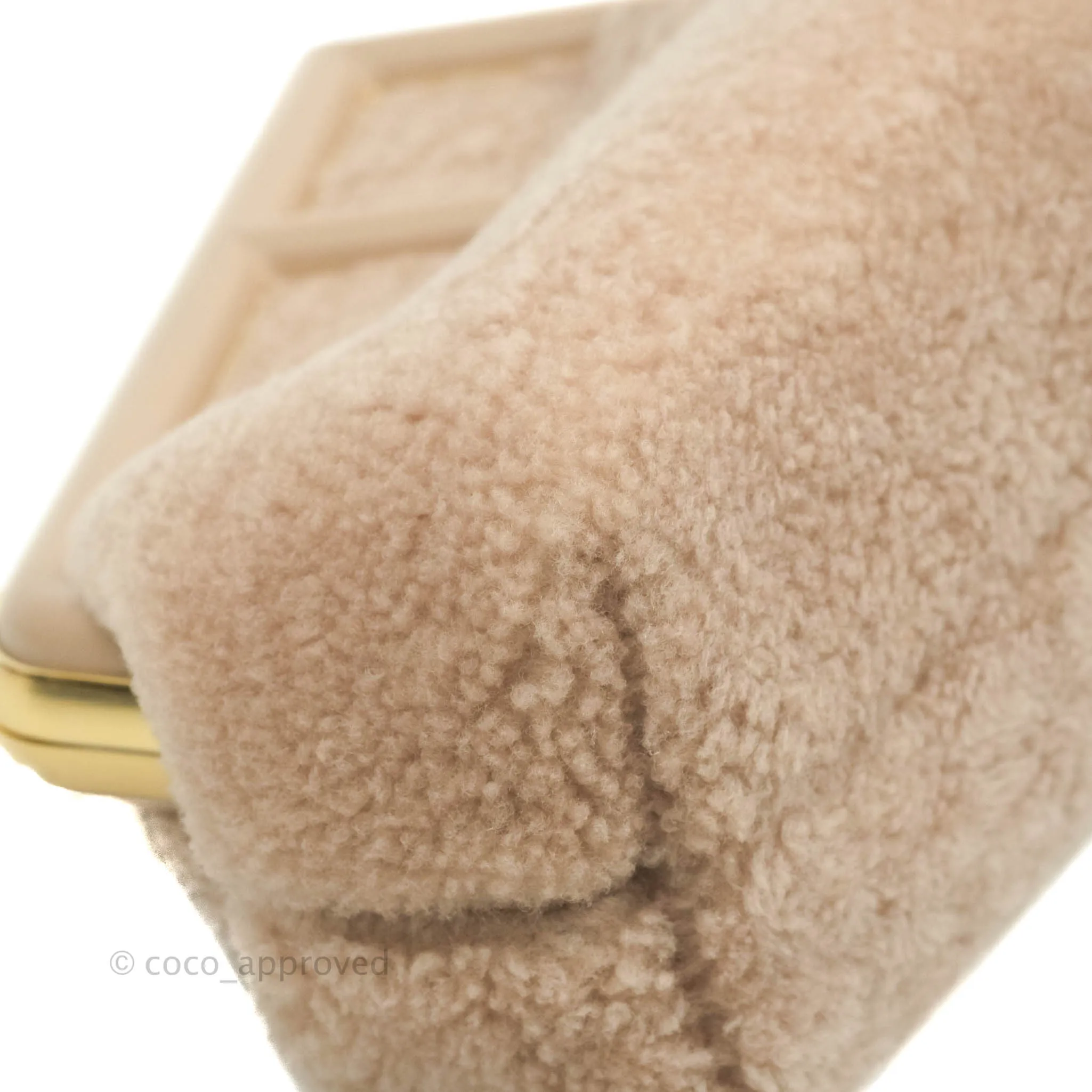 Fendi Small First Bag Pale Pink Merino Shearling Gold Hardware