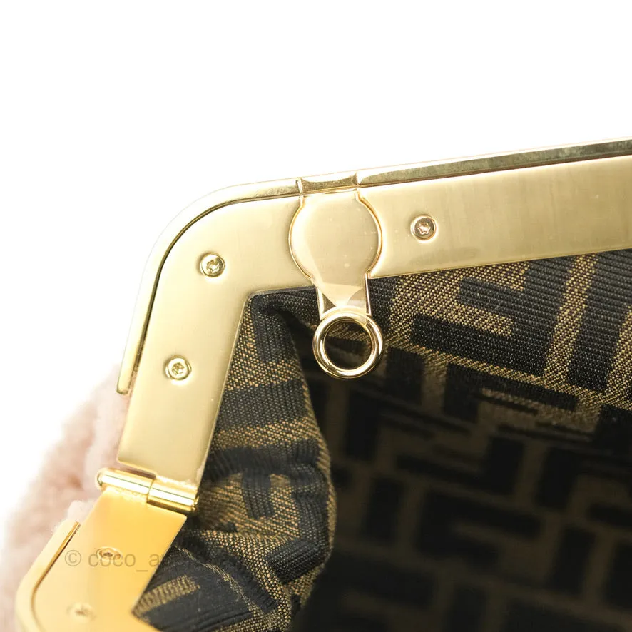 Fendi Small First Bag Pale Pink Merino Shearling Gold Hardware