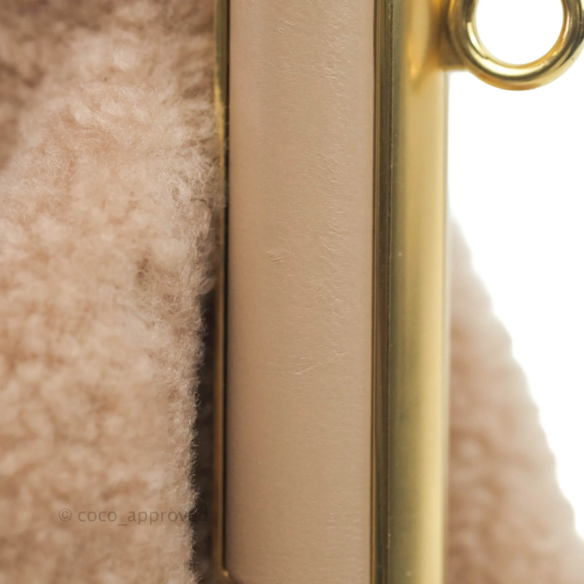 Fendi Small First Bag Pale Pink Merino Shearling Gold Hardware