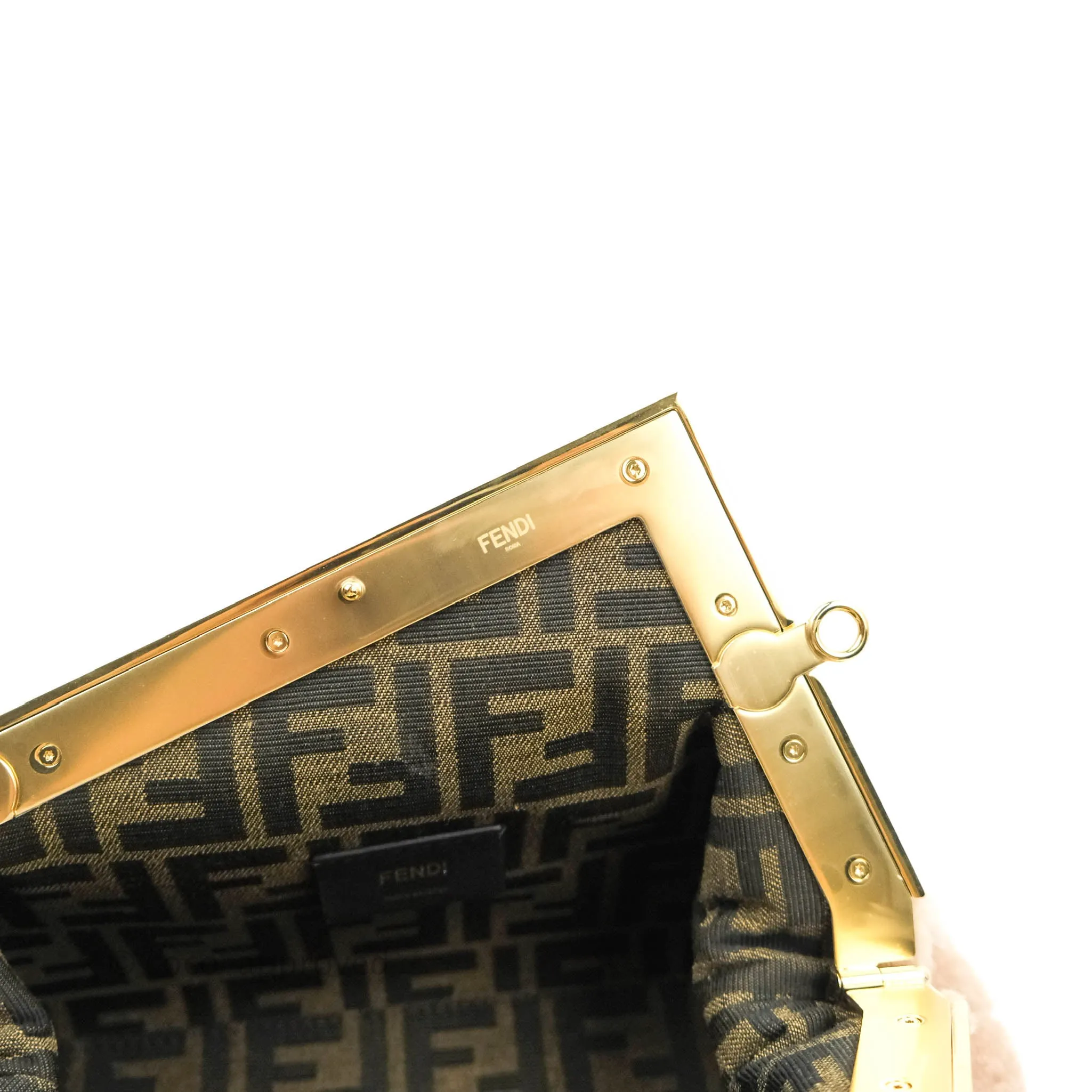 Fendi Small First Bag Pale Pink Merino Shearling Gold Hardware
