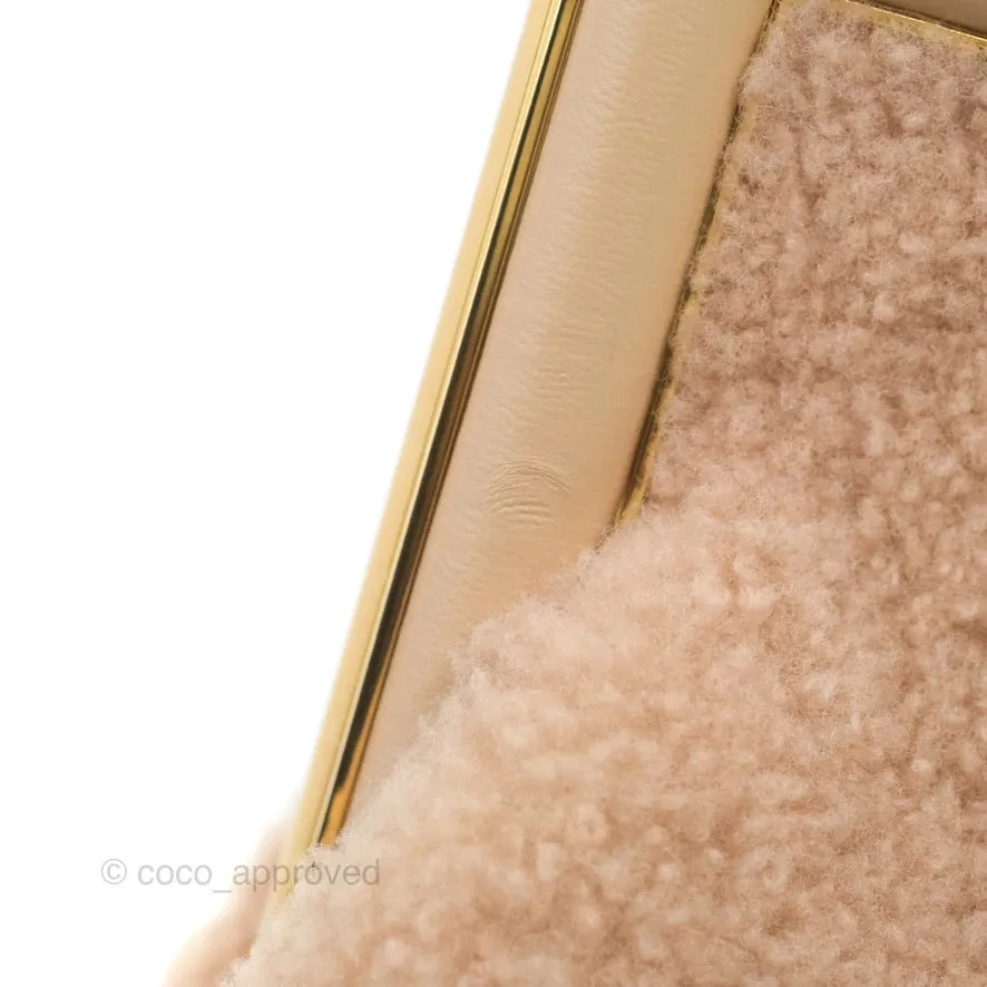 Fendi Small First Bag Pale Pink Merino Shearling Gold Hardware
