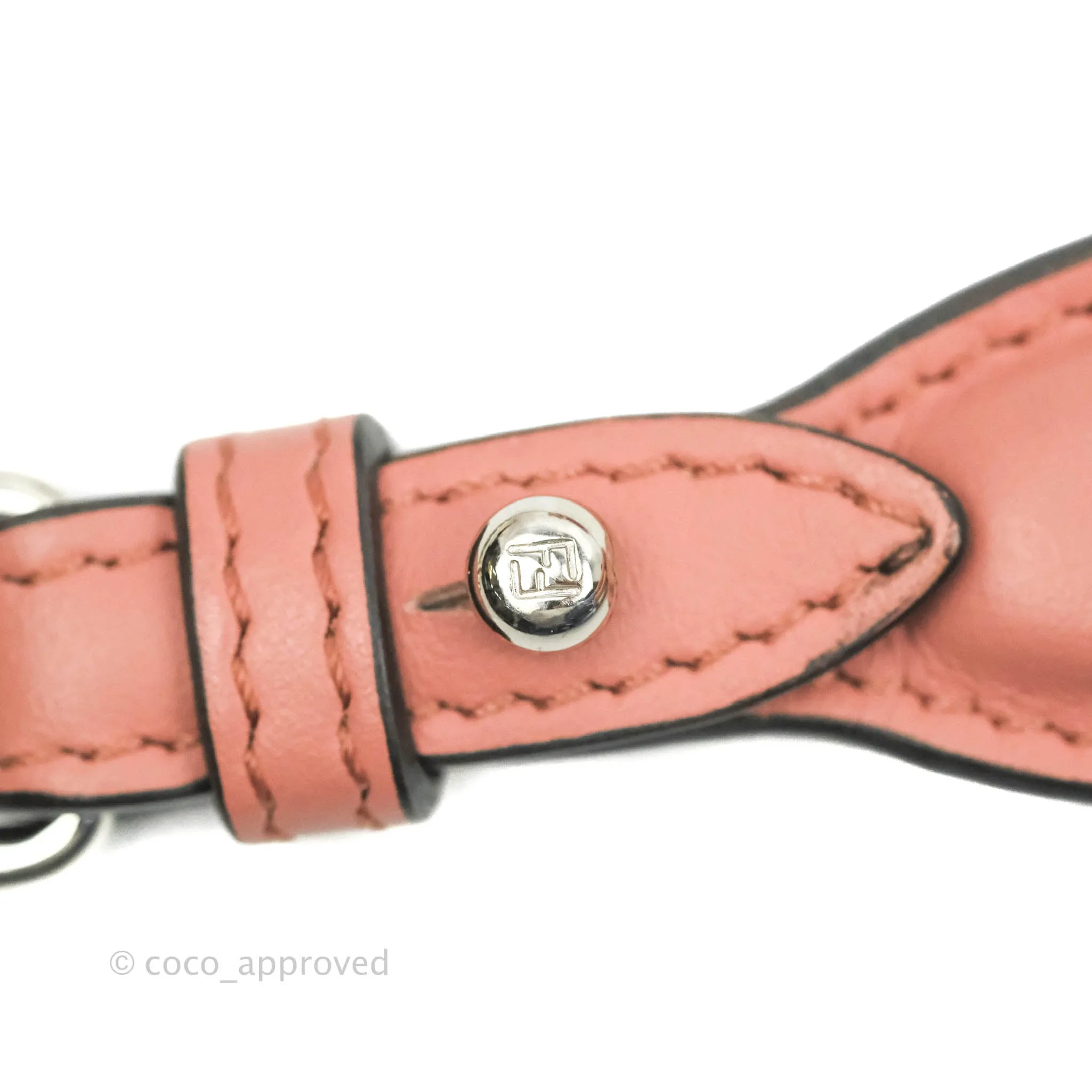 Fendi Small Kan I Shoulder Bag Rosy Pink Calfskin Gold & Silver Hardware