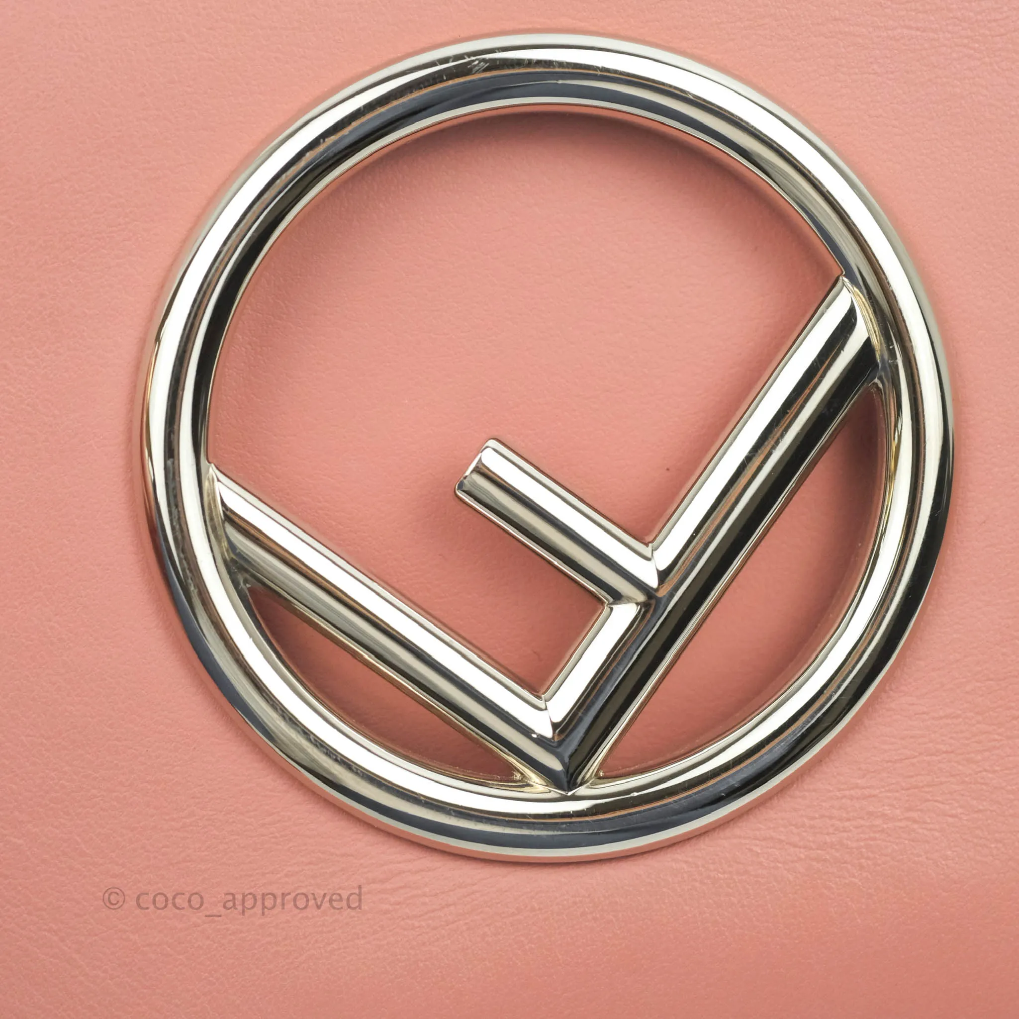 Fendi Small Kan I Shoulder Bag Rosy Pink Calfskin Gold & Silver Hardware