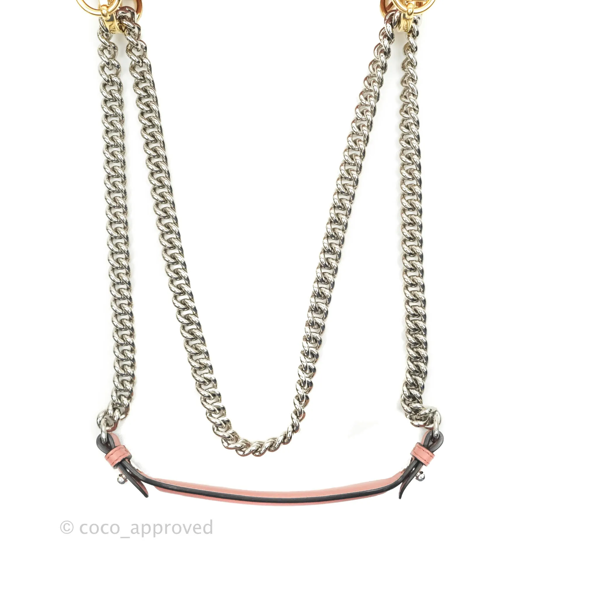 Fendi Small Kan I Shoulder Bag Rosy Pink Calfskin Gold & Silver Hardware