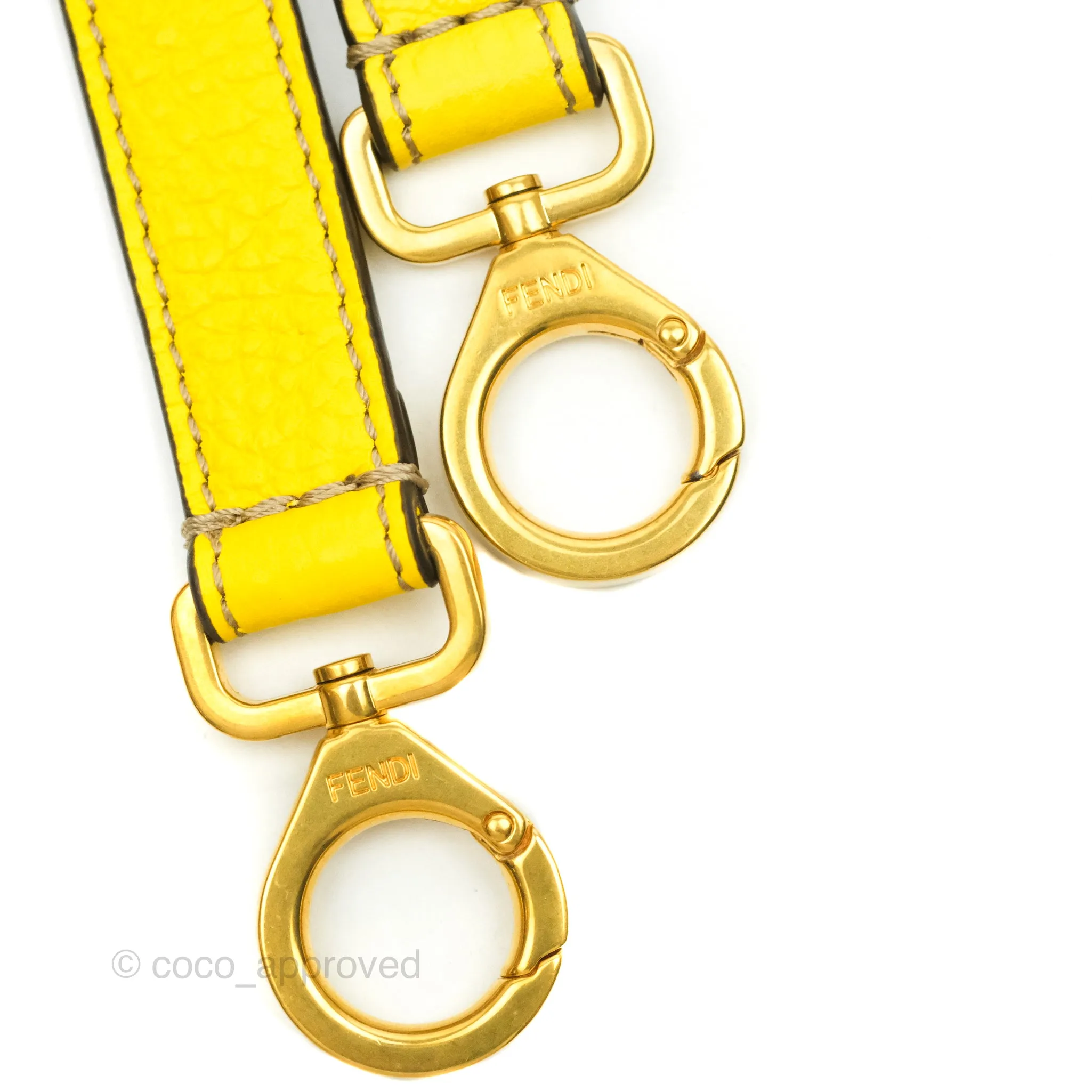 Fendi Small Peekaboo Iseeu Yellow Grained Leather Gold Hardware