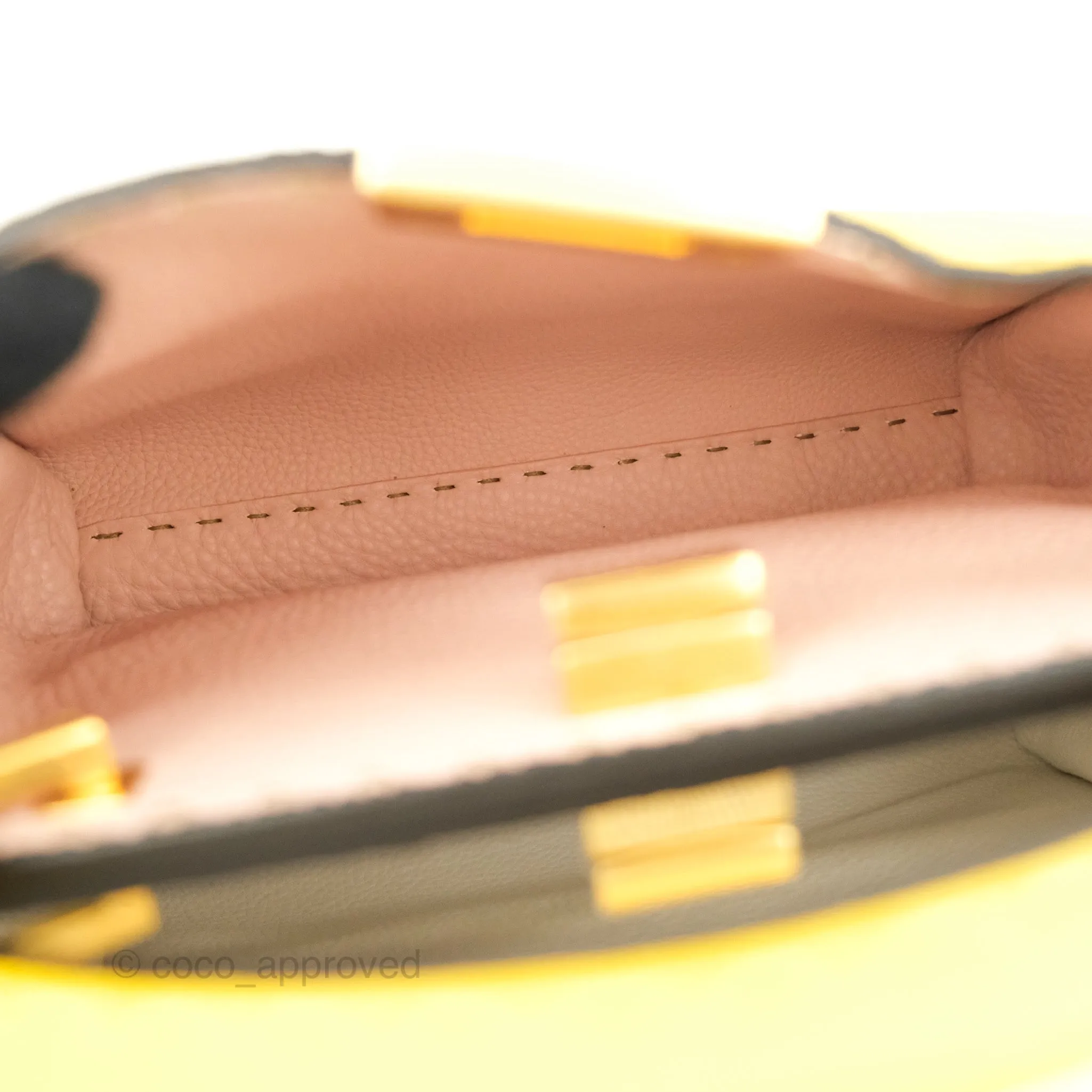 Fendi Small Peekaboo Iseeu Yellow Grained Leather Gold Hardware