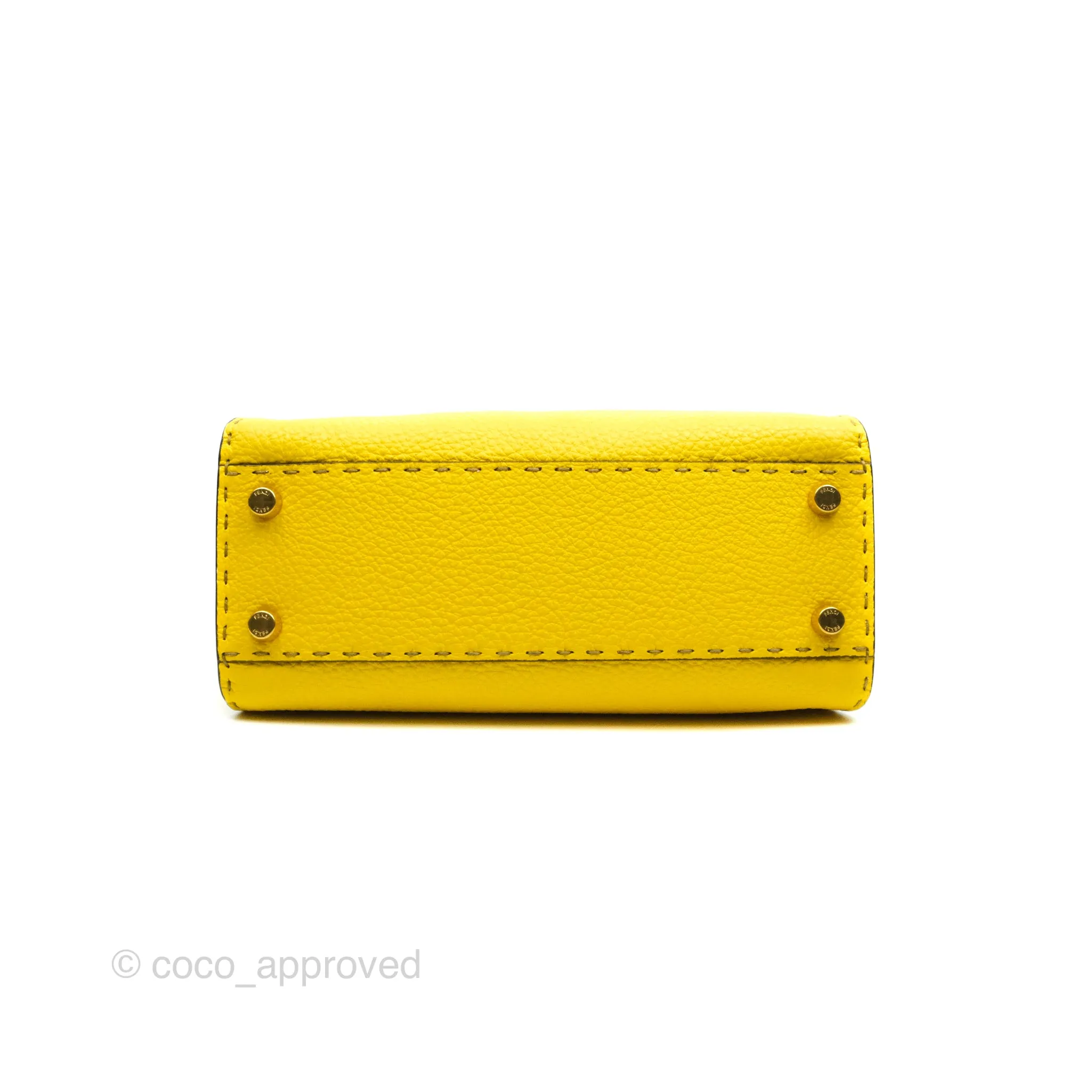 Fendi Small Peekaboo Iseeu Yellow Grained Leather Gold Hardware