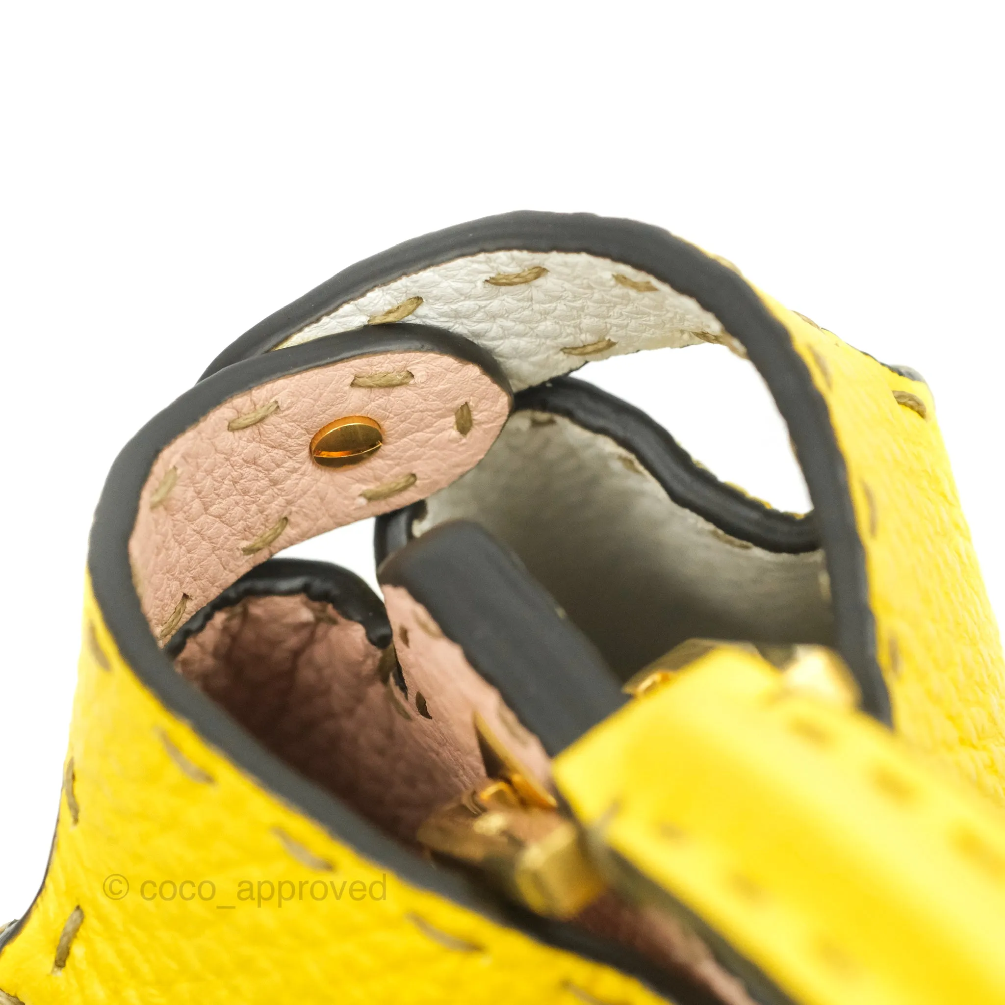 Fendi Small Peekaboo Iseeu Yellow Grained Leather Gold Hardware