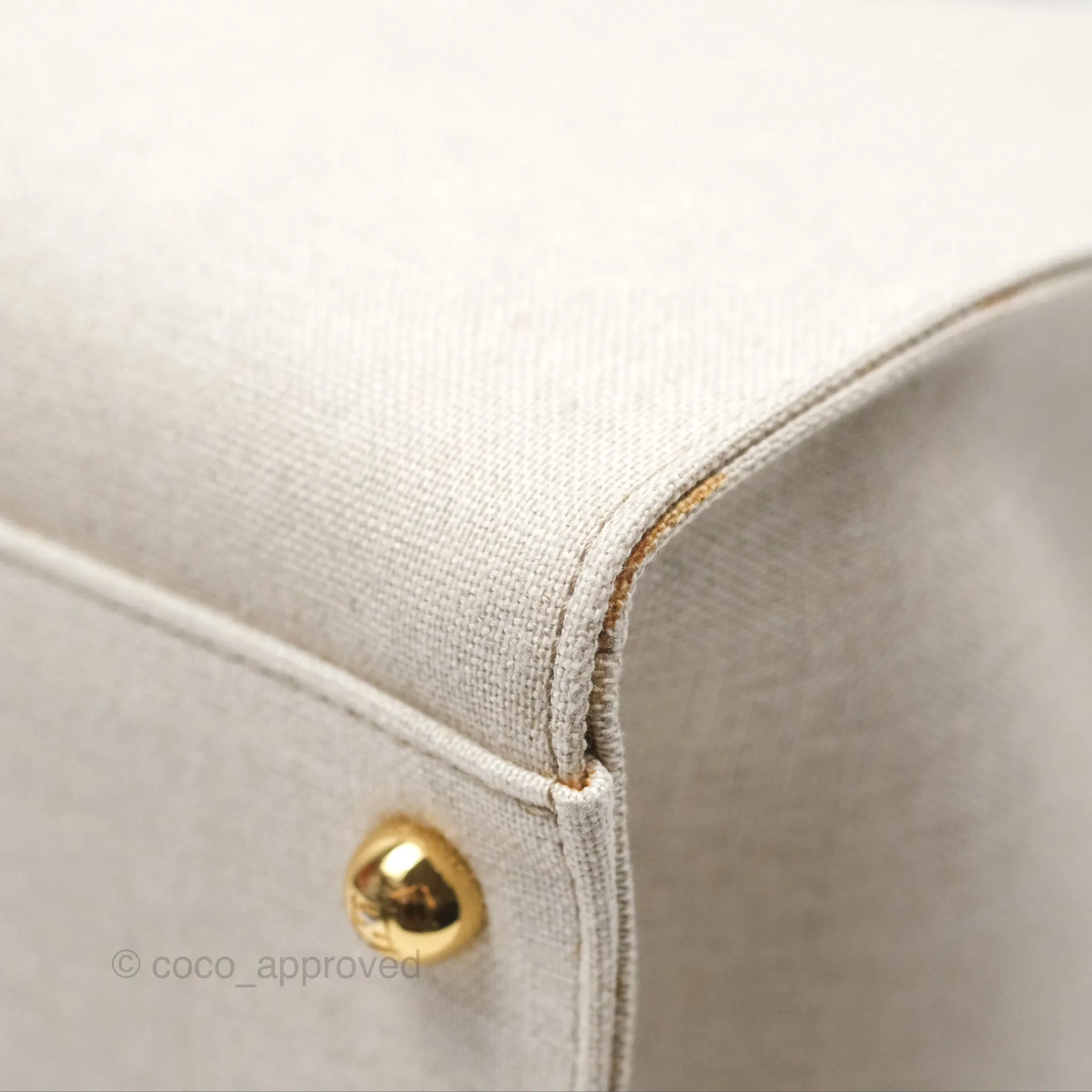 Fendi Sunshine Medium Tote Beige Fabric