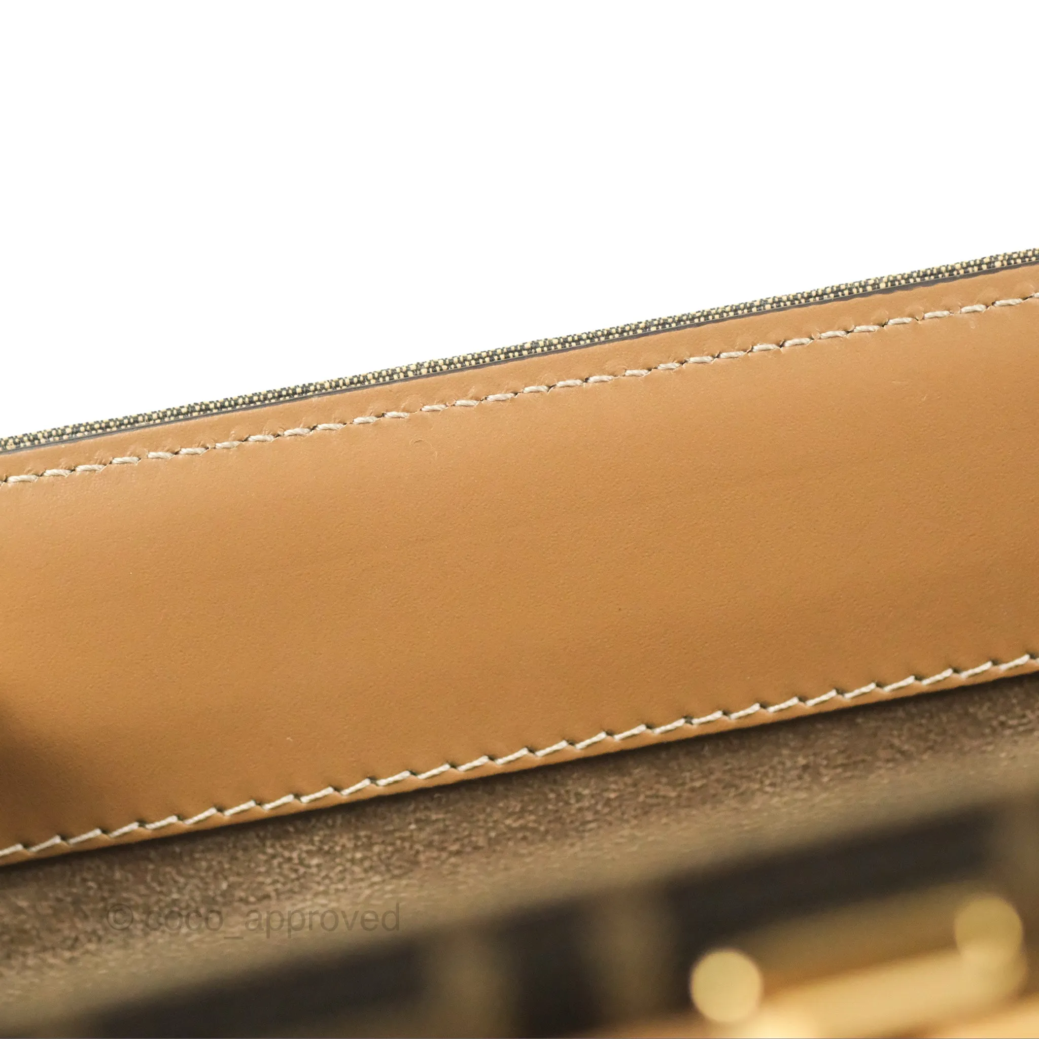Fendi Touch Shoulder Bag FF Jacquard Brown Suede