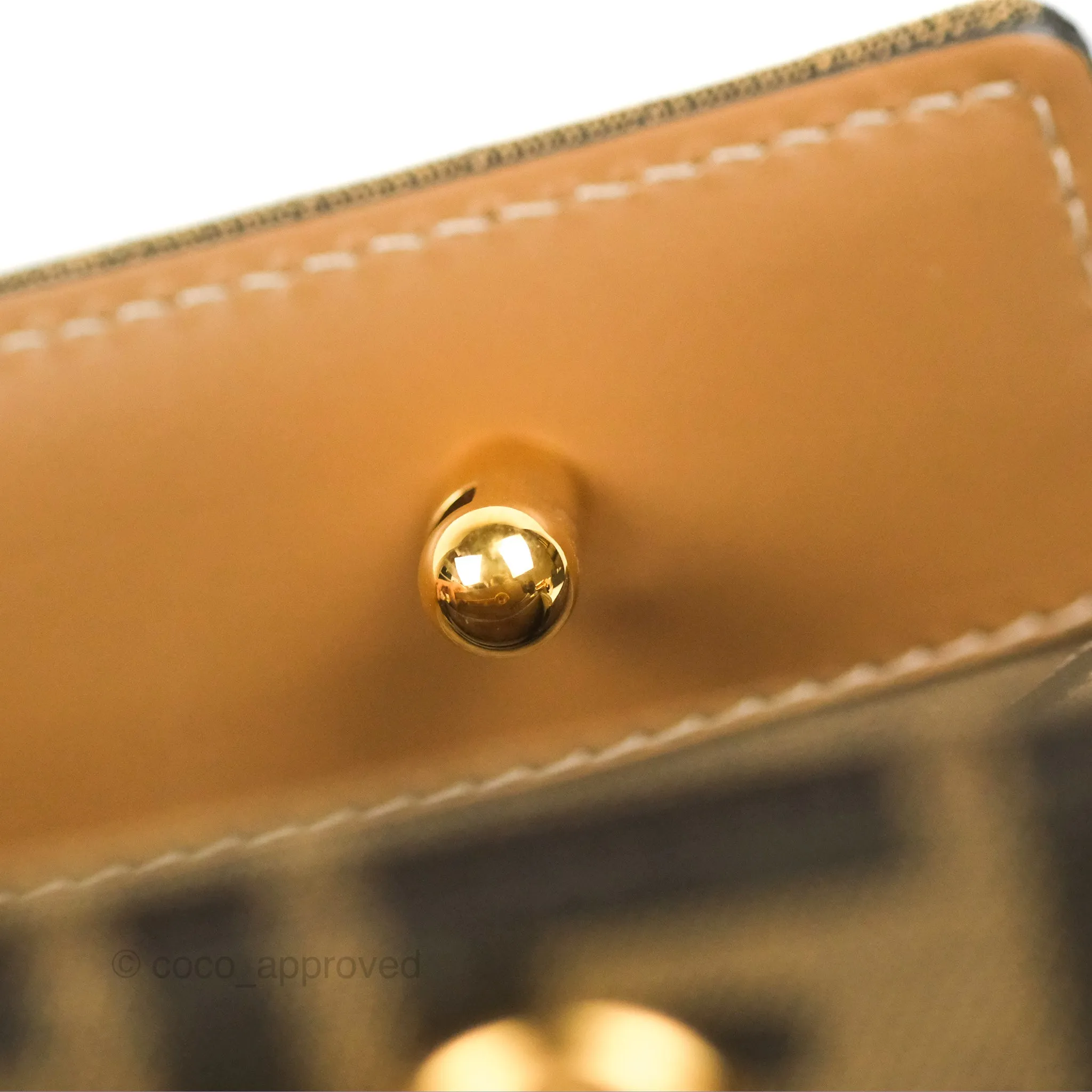 Fendi Touch Shoulder Bag FF Jacquard Brown Suede