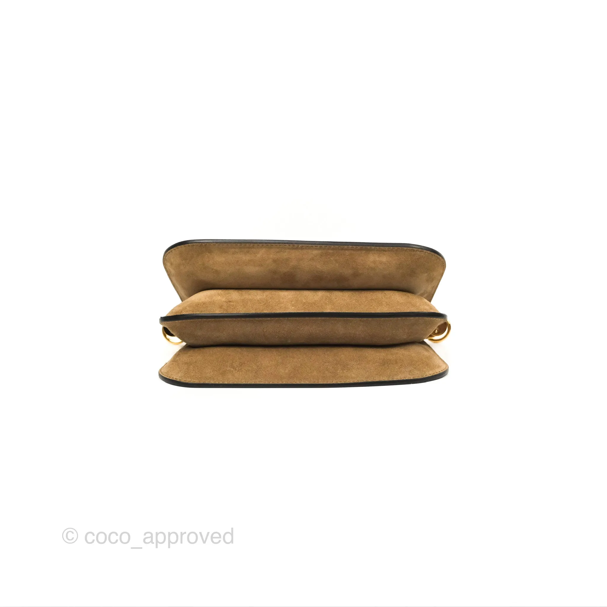 Fendi Touch Shoulder Bag FF Jacquard Brown Suede