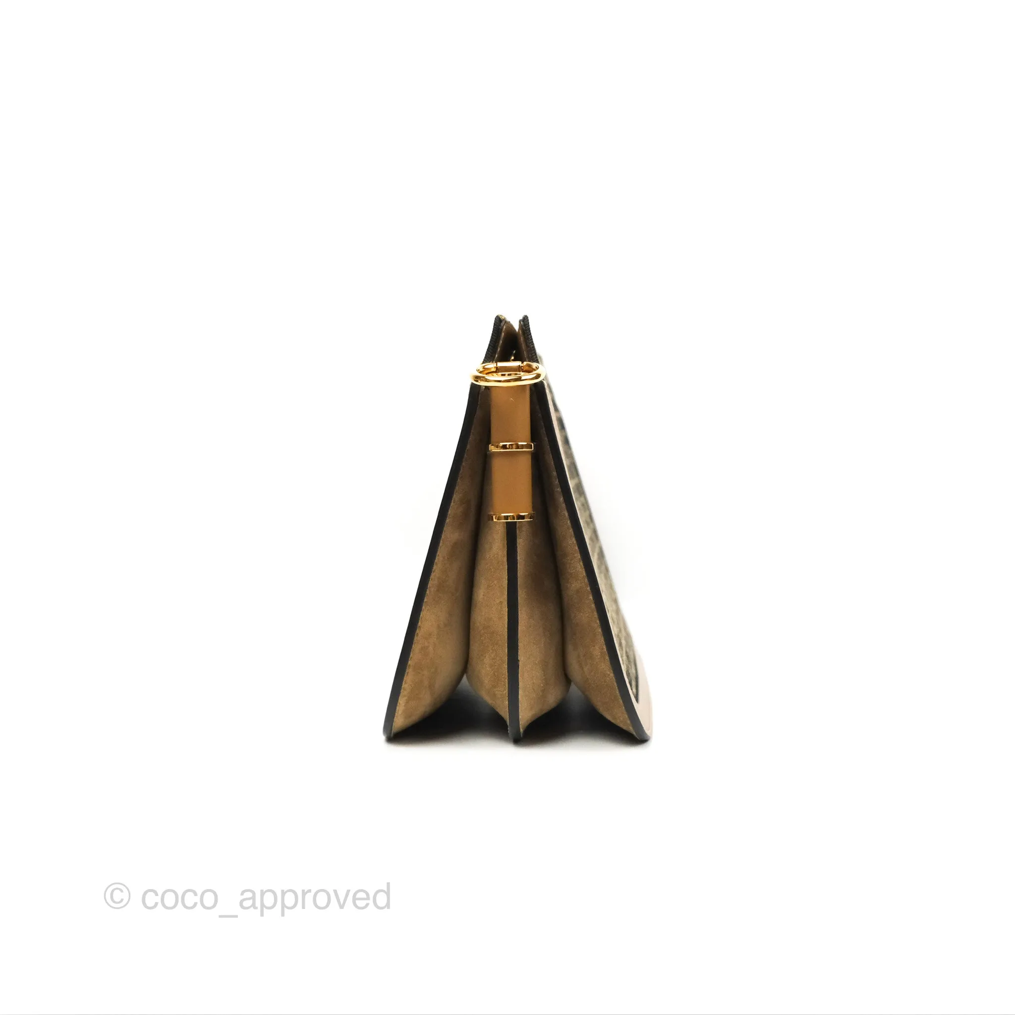 Fendi Touch Shoulder Bag FF Jacquard Brown Suede